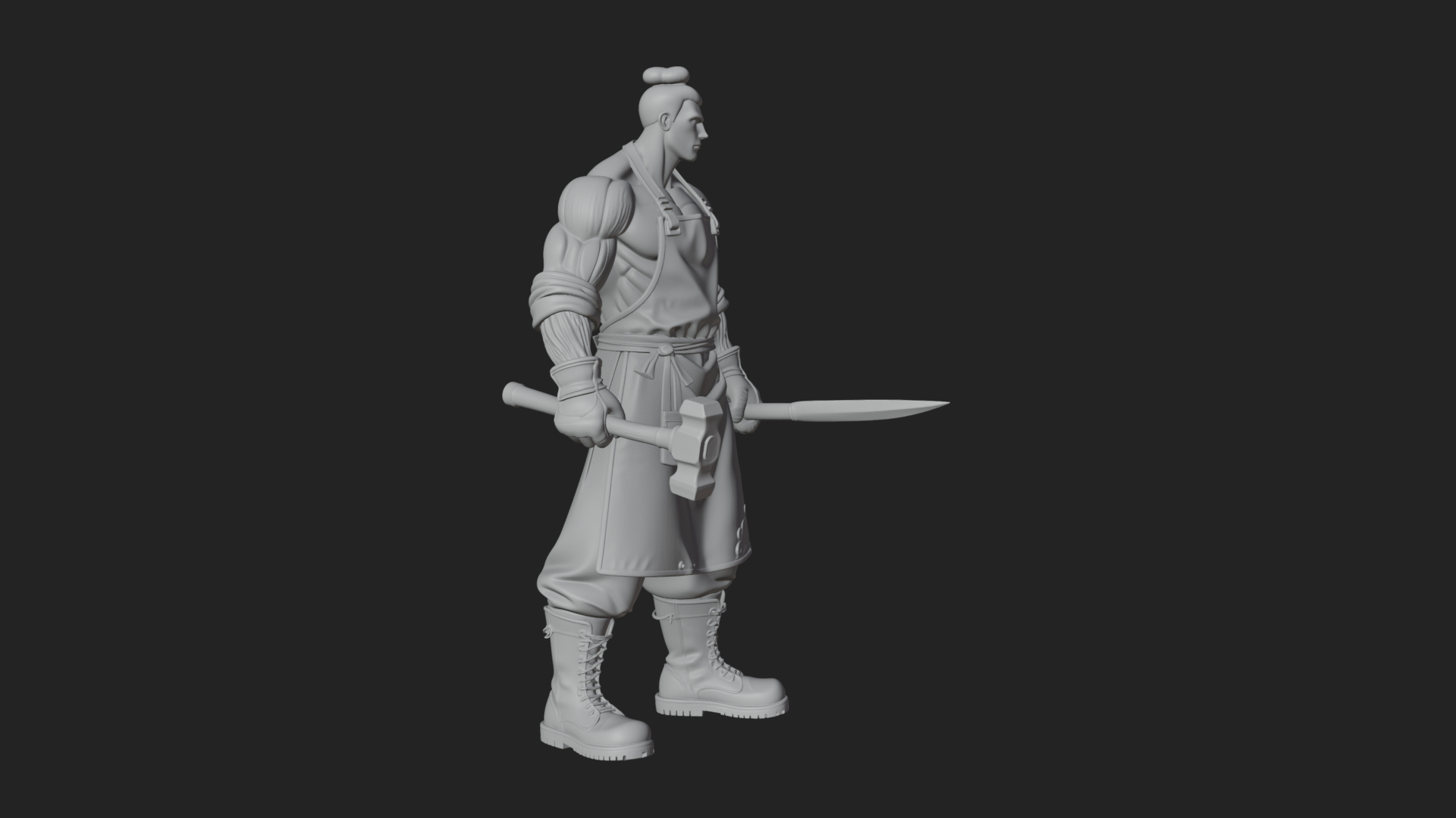 Blacksmith Man Statue Design 14 3D Print Model 3D Model