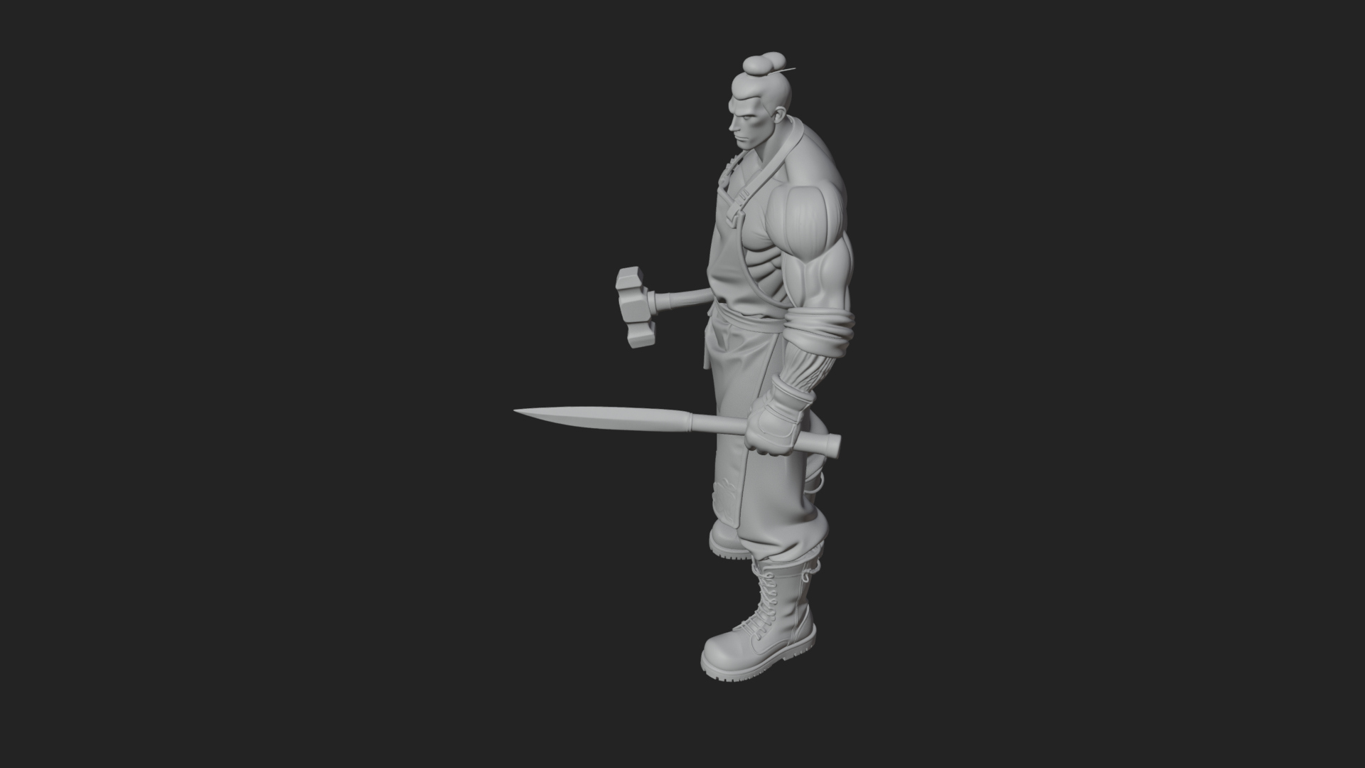 Blacksmith Man Statue Design 14 3D Print Model 3D Model