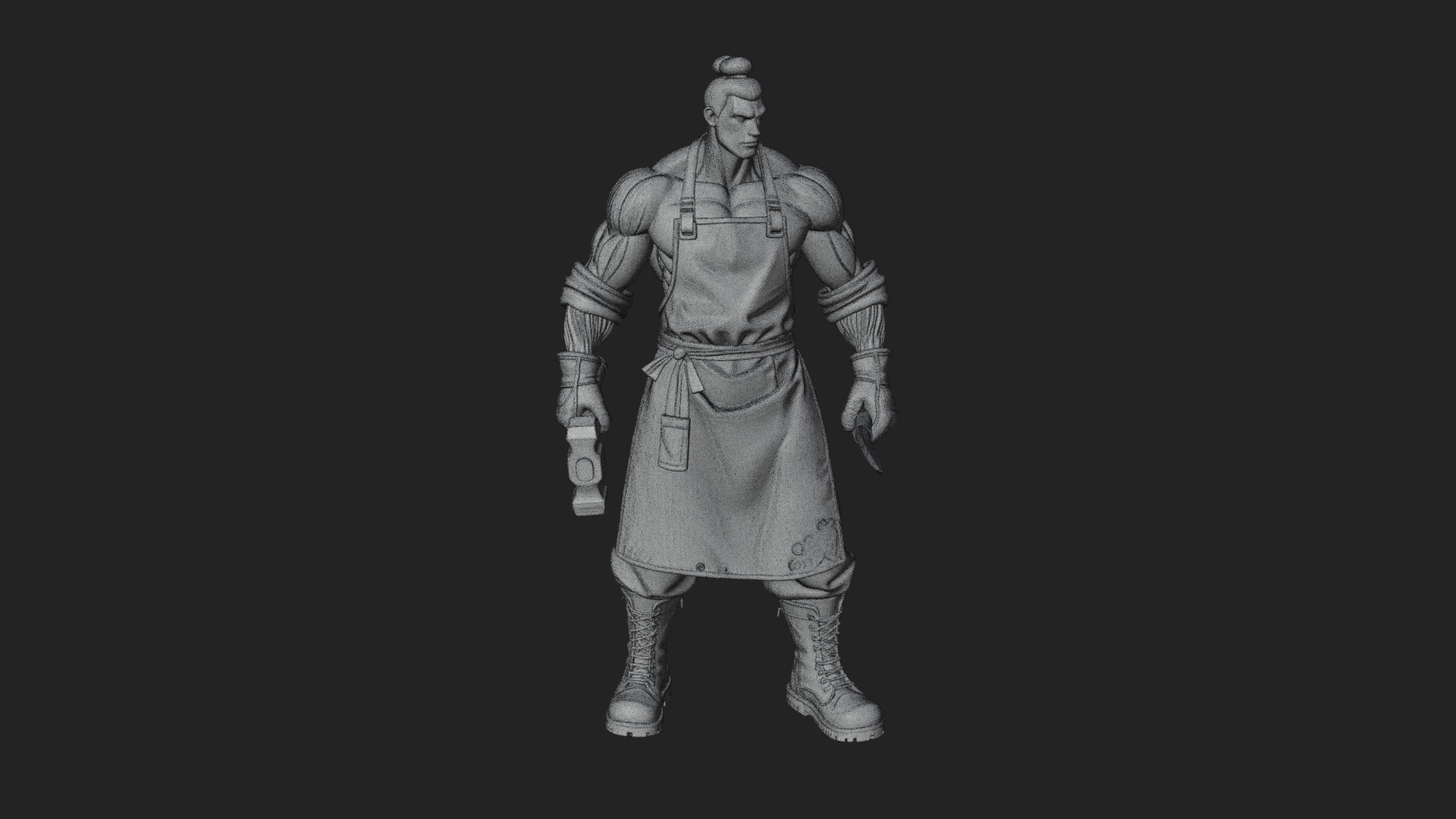 Blacksmith Man Statue Design 14 3D Print Model 3D Model