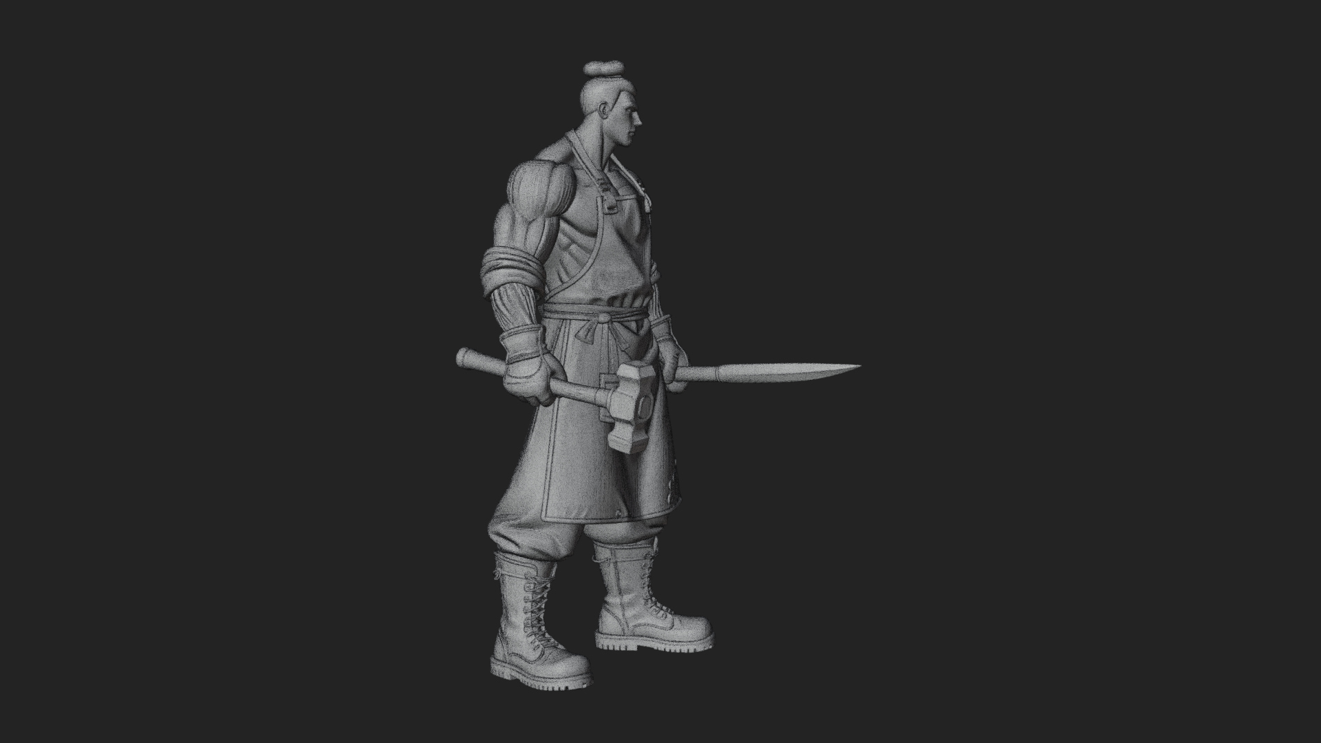 Blacksmith Man Statue Design 14 3D Print Model 3D Model