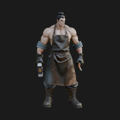Blacksmith Man Statue Design 14 3D Print Model