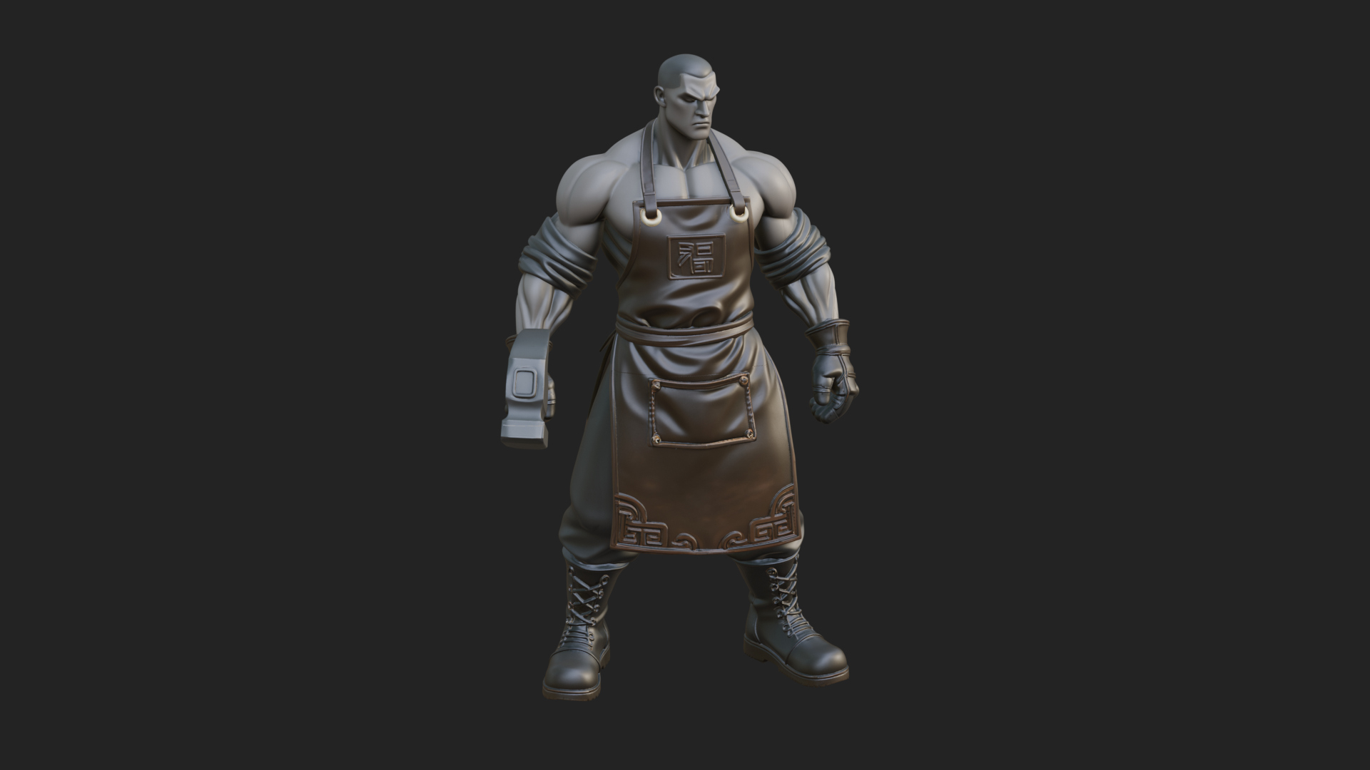 Blacksmith Man Statue Design 15 3D Print Model 3D Model