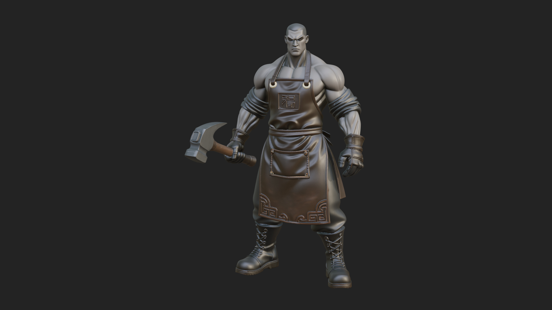 Blacksmith Man Statue Design 15 3D Print Model 3D Model