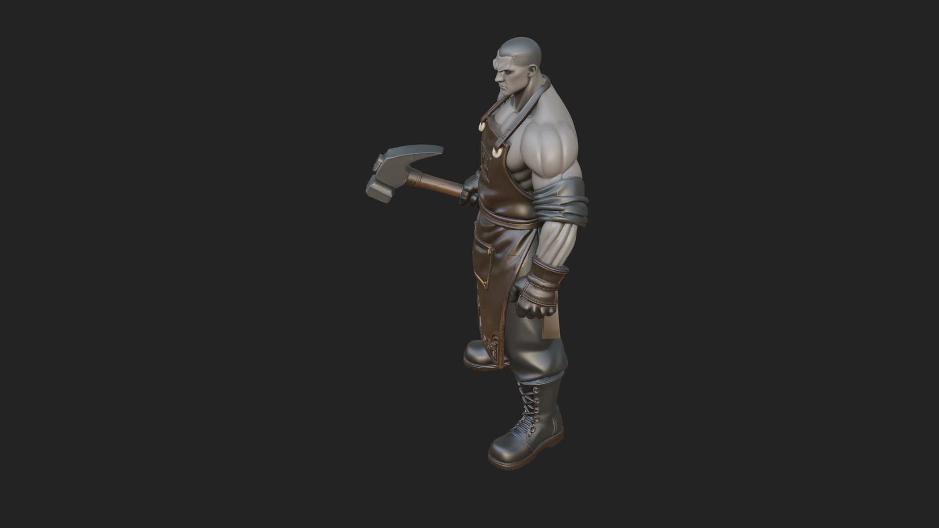 Blacksmith Man Statue Design 15 3D Print Model 3D Model