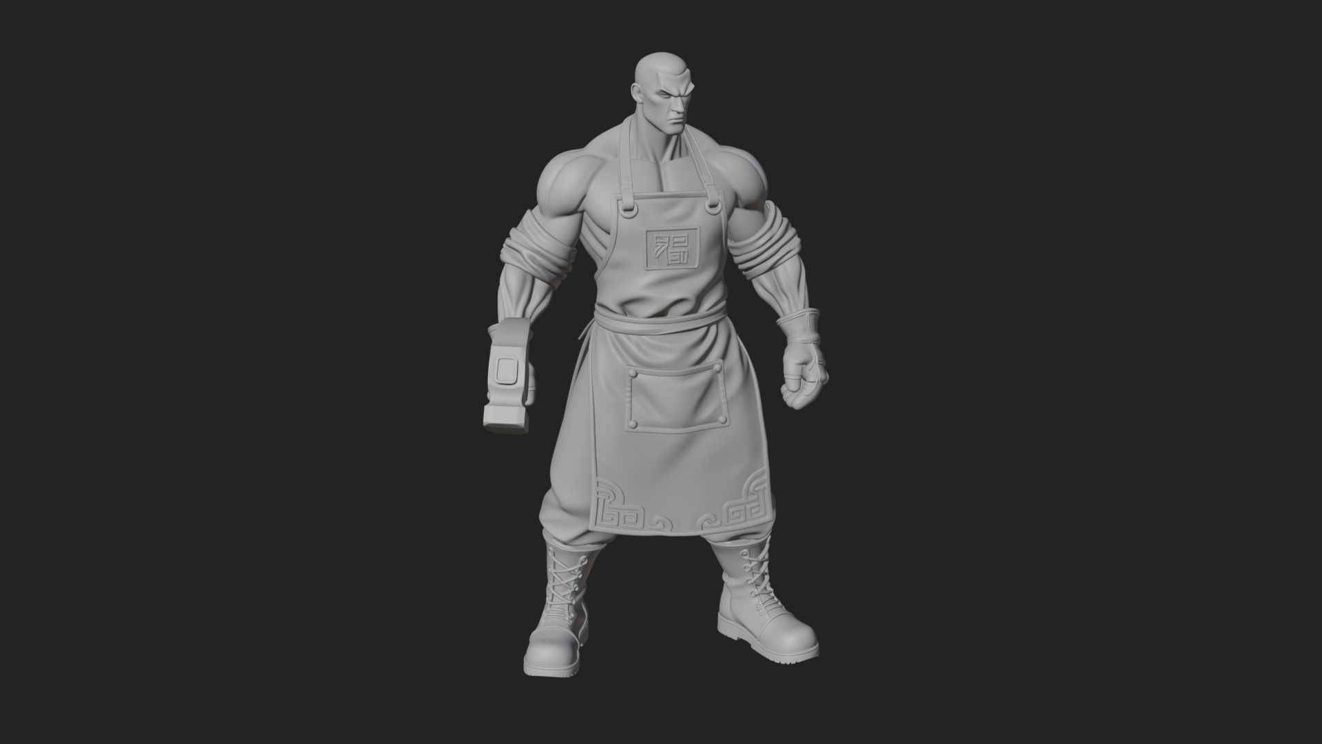 Blacksmith Man Statue Design 15 3D Print Model 3D Model