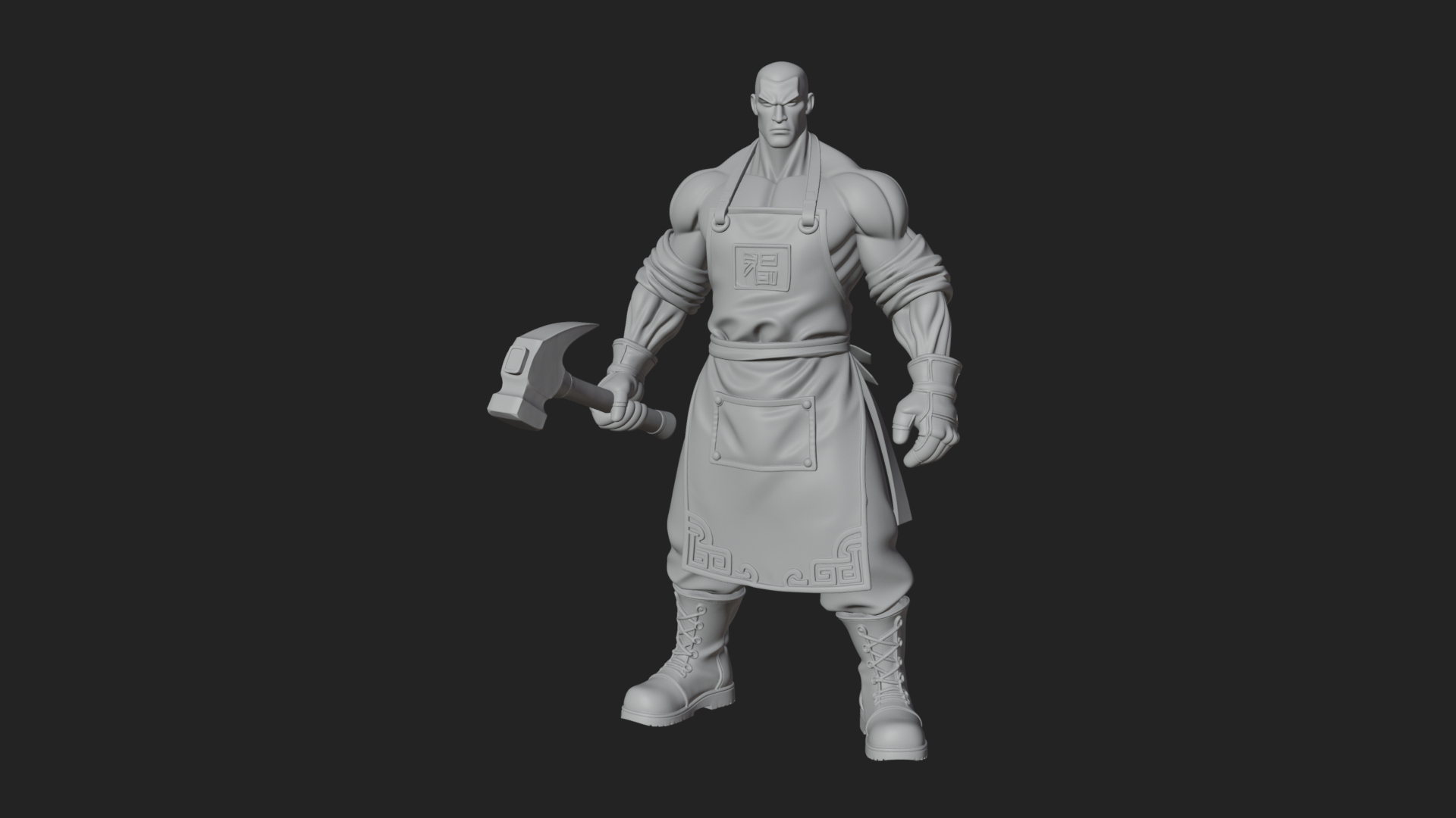 Blacksmith Man Statue Design 15 3D Print Model 3D Model