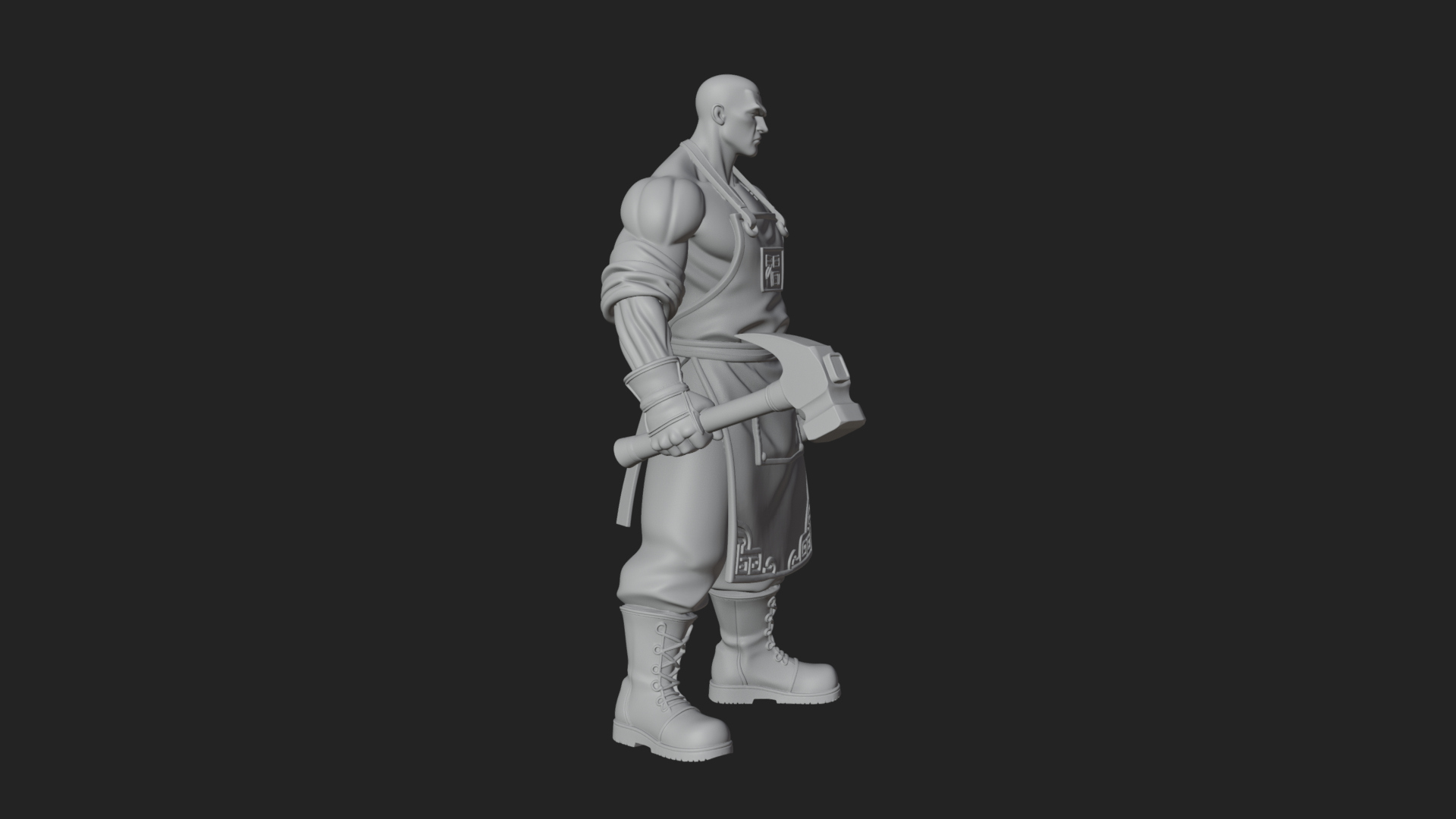 Blacksmith Man Statue Design 15 3D Print Model 3D Model