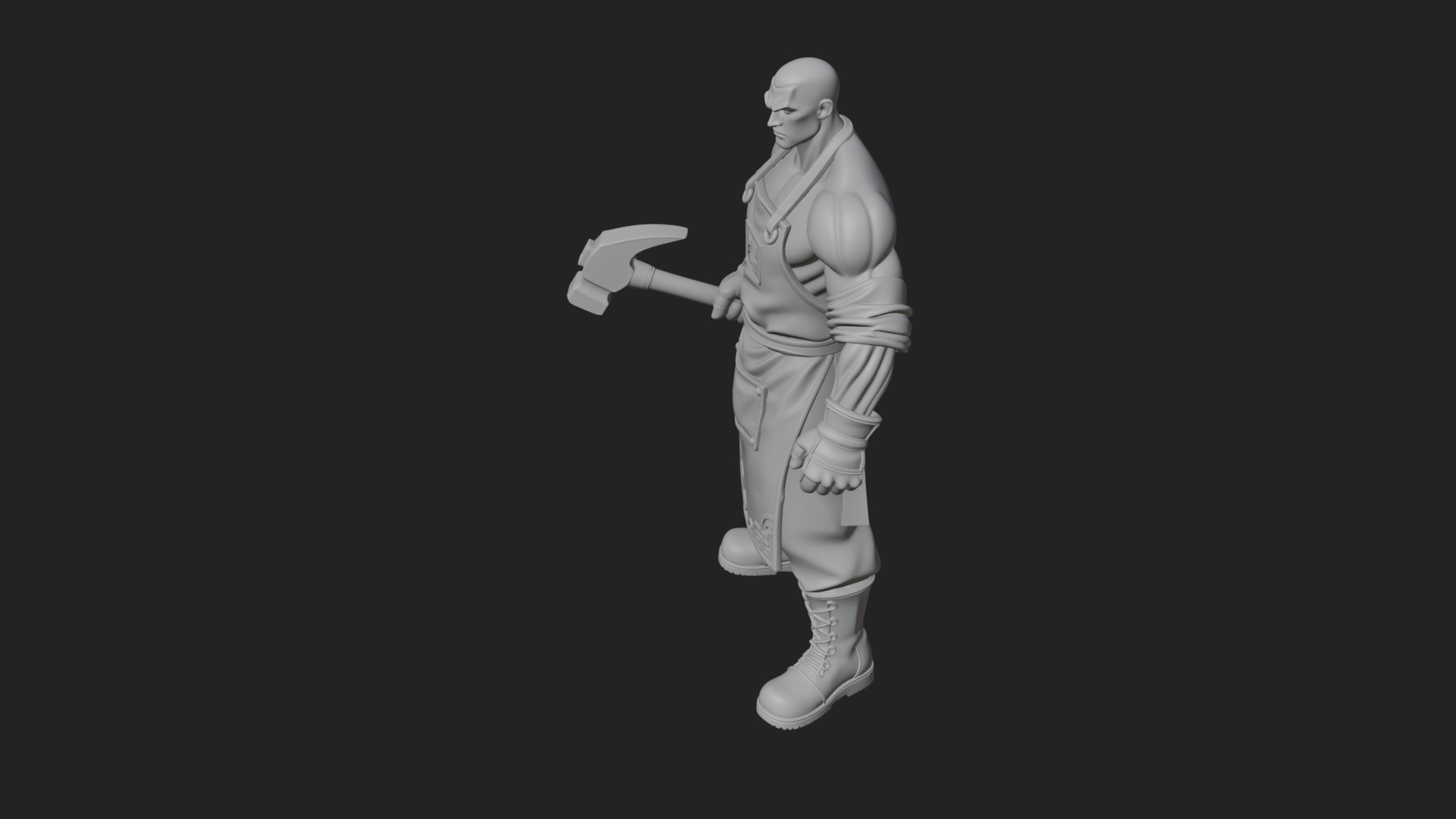Blacksmith Man Statue Design 15 3D Print Model 3D Model