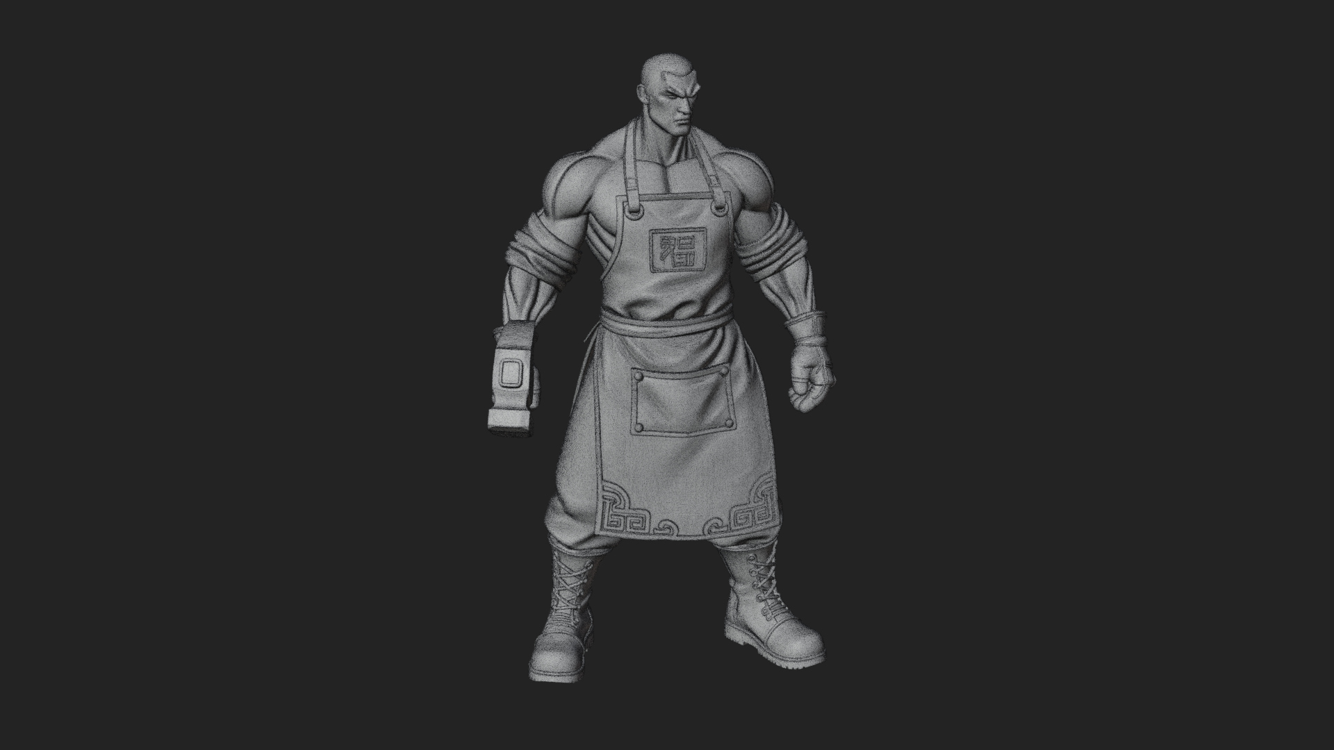 Blacksmith Man Statue Design 15 3D Print Model 3D Model