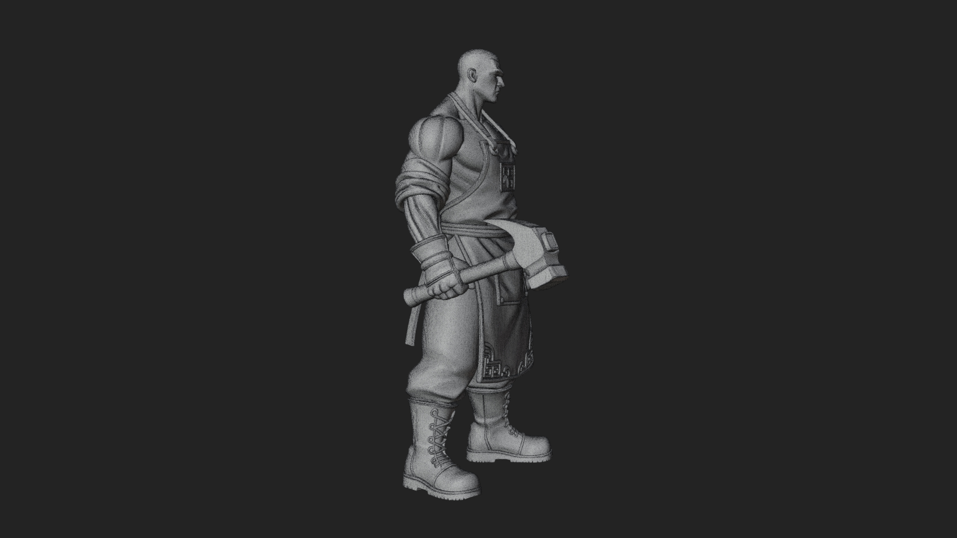 Blacksmith Man Statue Design 15 3D Print Model 3D Model
