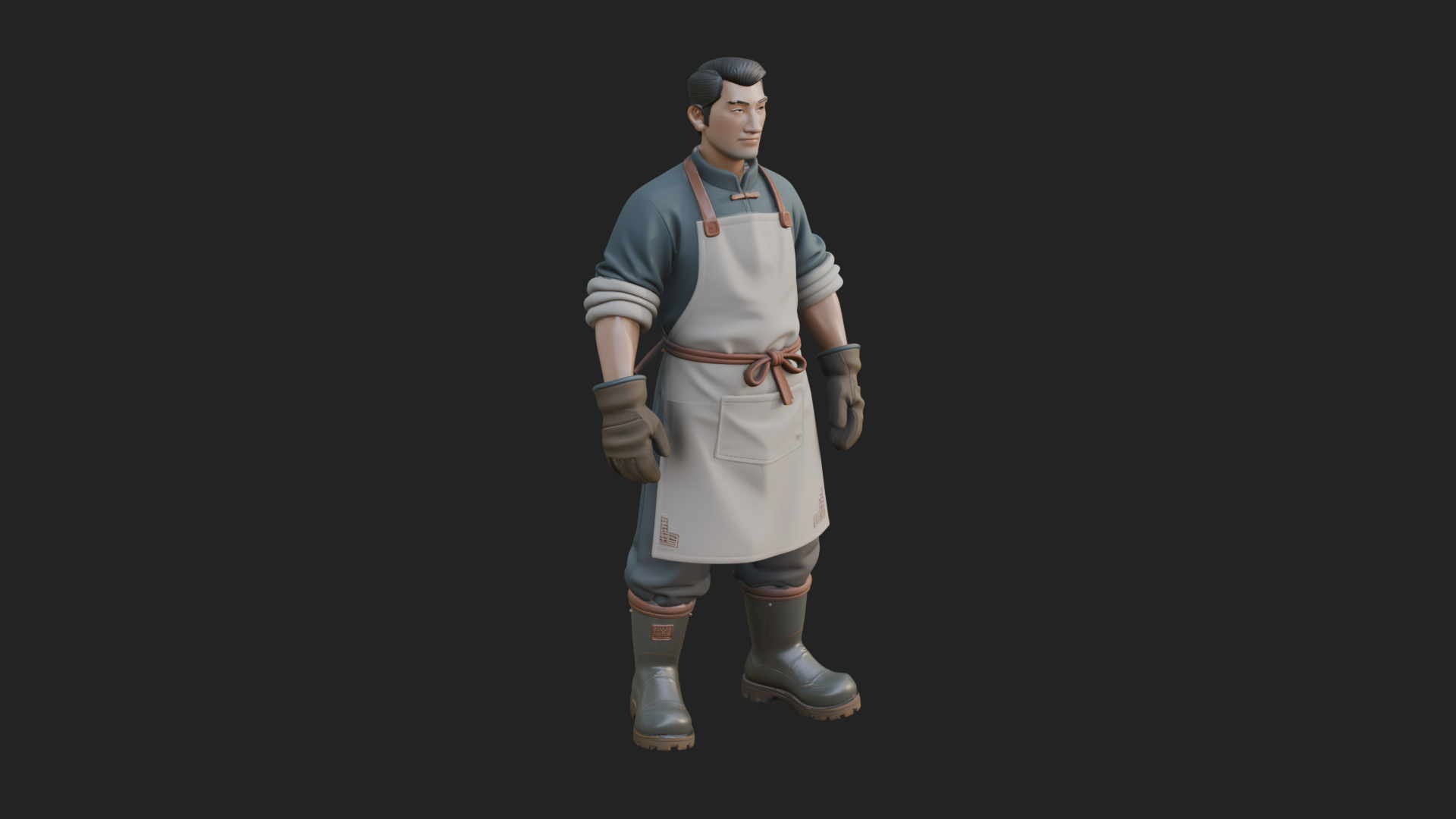 Blacksmith Man Statue Design 16 3D Print Model 3D Model