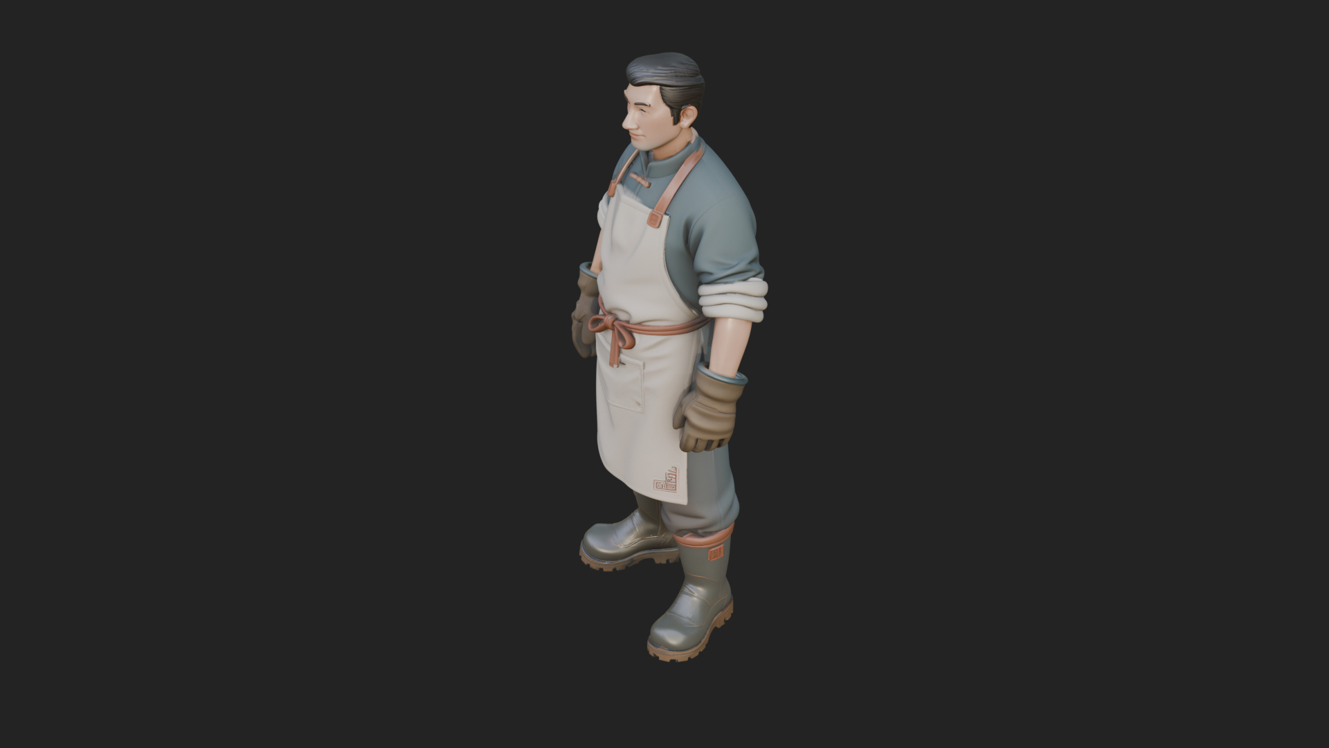 Blacksmith Man Statue Design 16 3D Print Model 3D Model