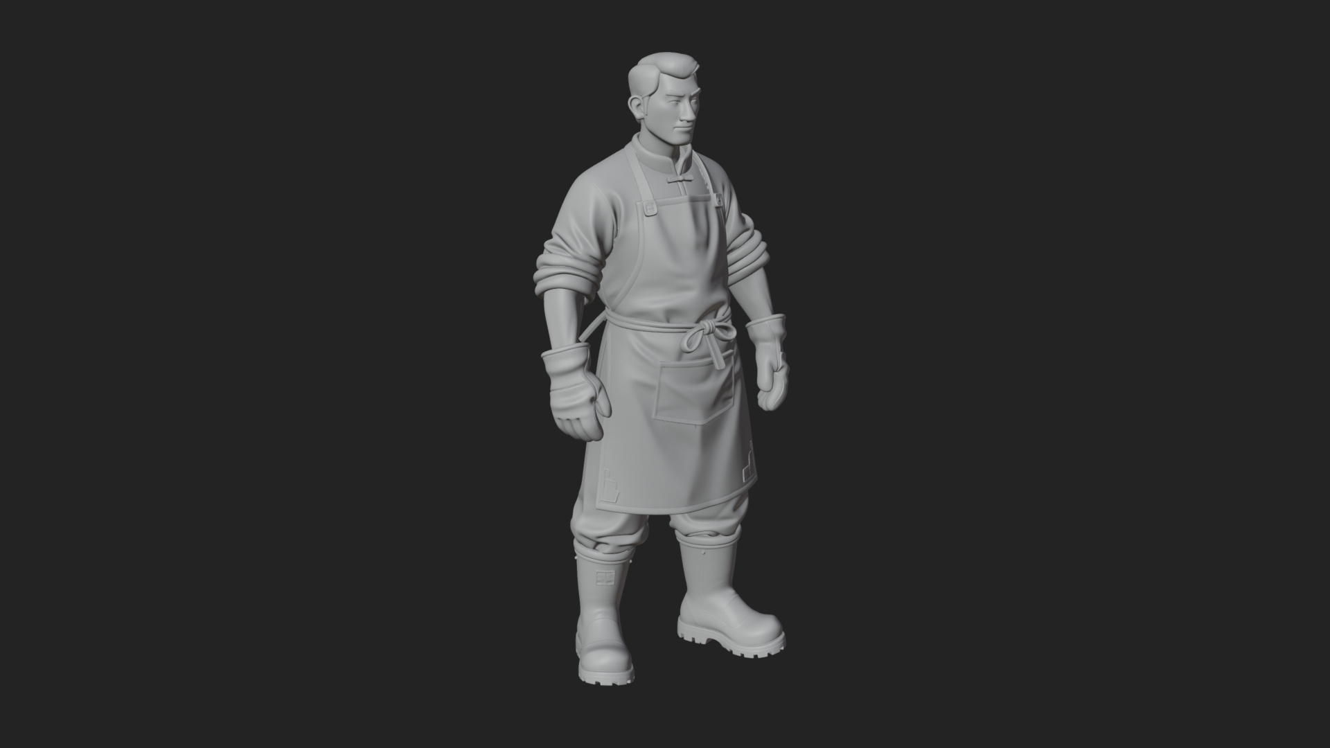 Blacksmith Man Statue Design 16 3D Print Model 3D Model