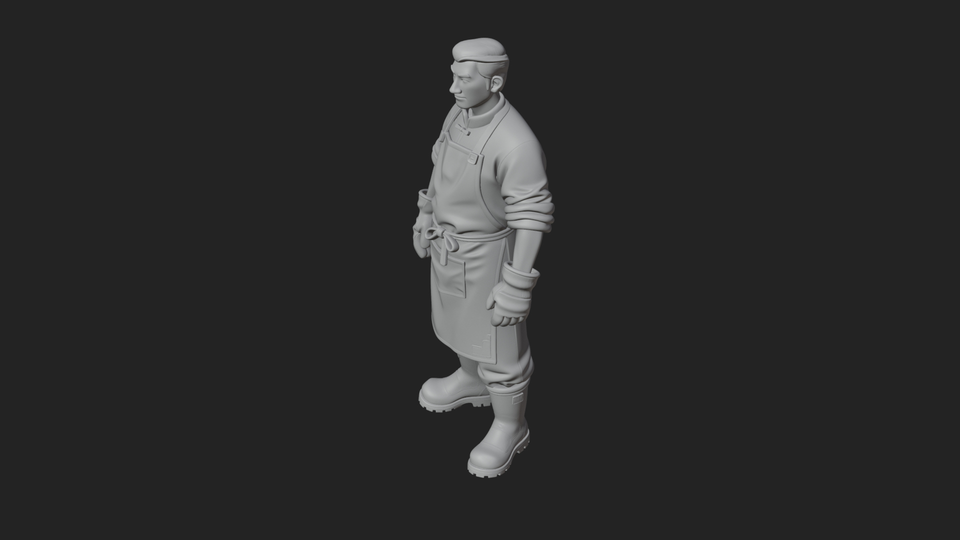 Blacksmith Man Statue Design 16 3D Print Model 3D Model
