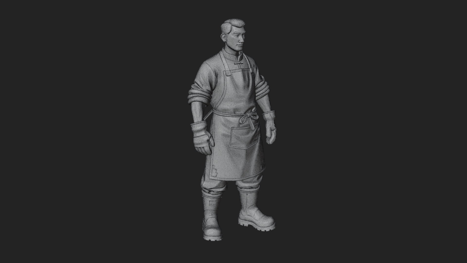 Blacksmith Man Statue Design 16 3D Print Model 3D Model