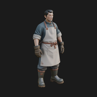 Blacksmith Man Statue Design 16 3D Print Model