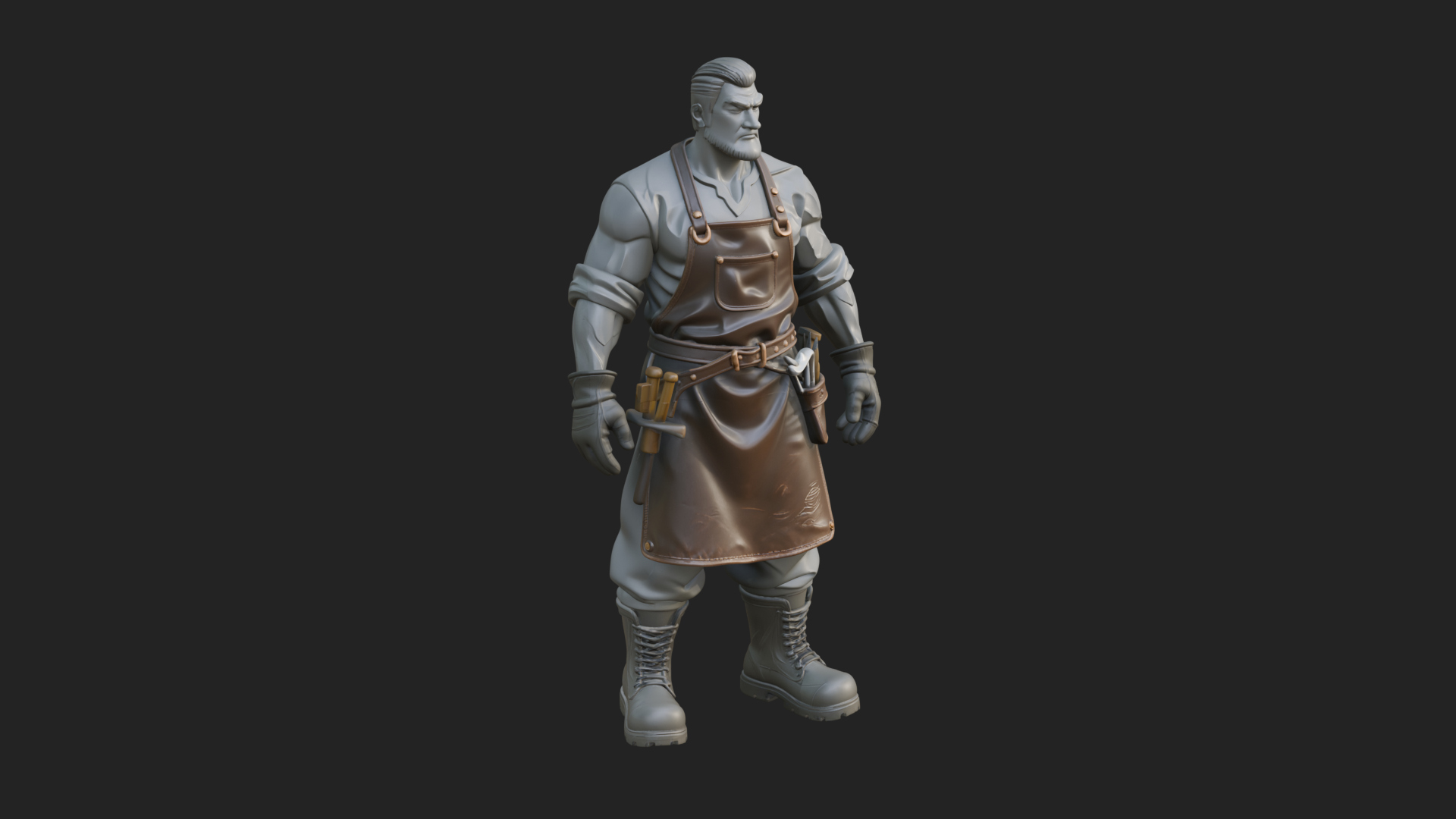 Blacksmith Man Statue Design 17 3D Print Model 3D Model
