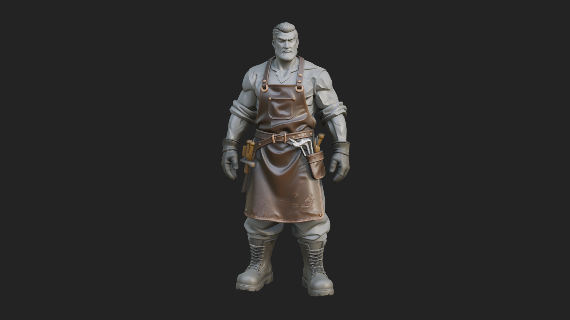 Blacksmith Man Statue Design 17 3D Print Model 3D Model
