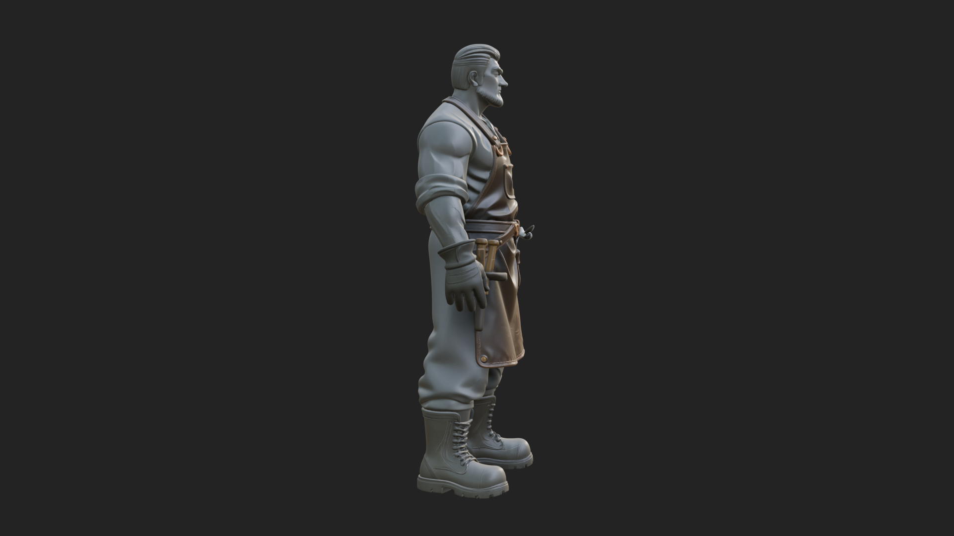 Blacksmith Man Statue Design 17 3D Print Model 3D Model