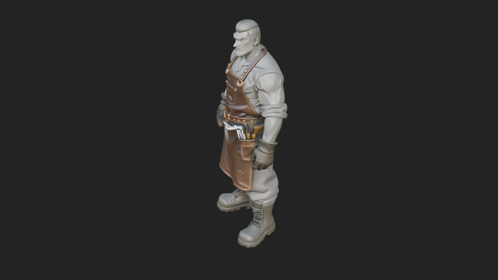 Blacksmith Man Statue Design 17 3D Print Model 3D Model