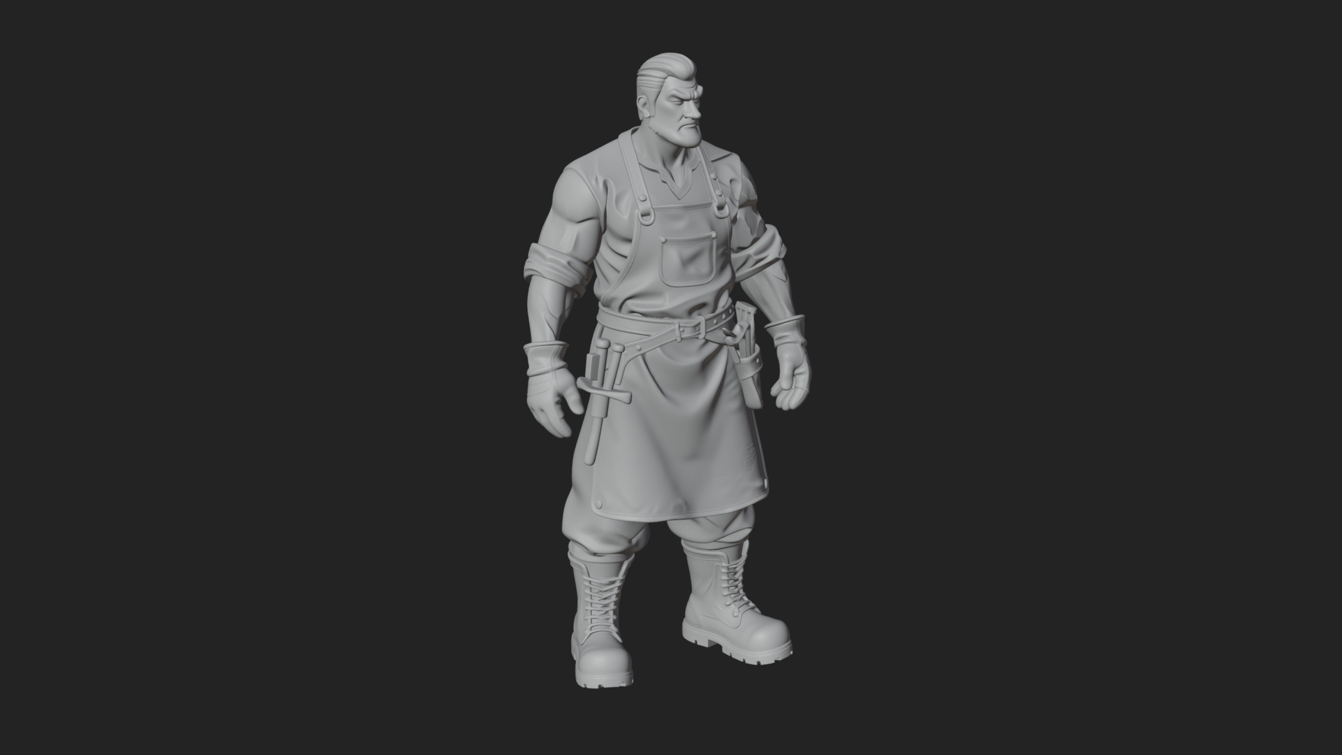 Blacksmith Man Statue Design 17 3D Print Model 3D Model