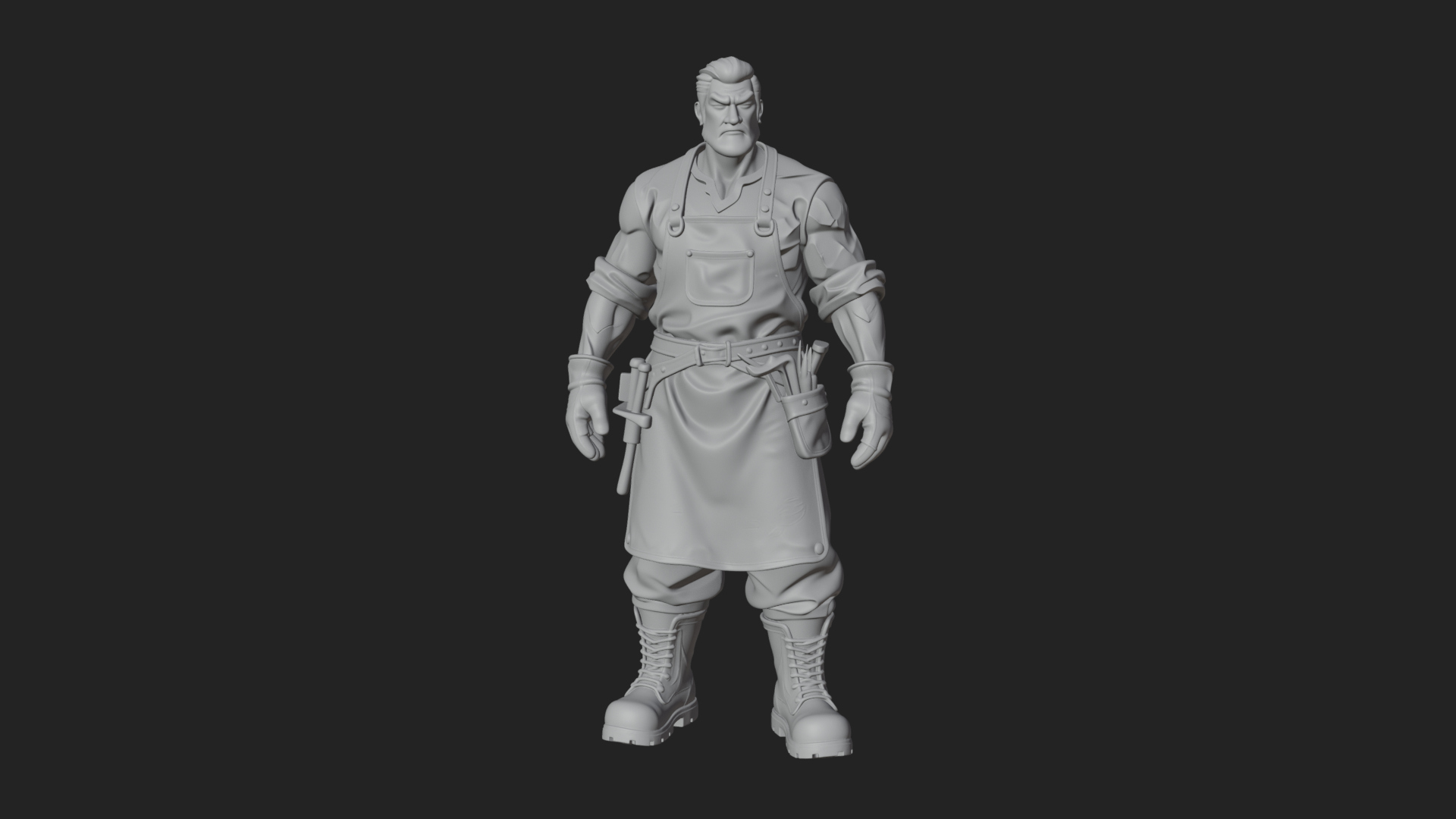 Blacksmith Man Statue Design 17 3D Print Model 3D Model