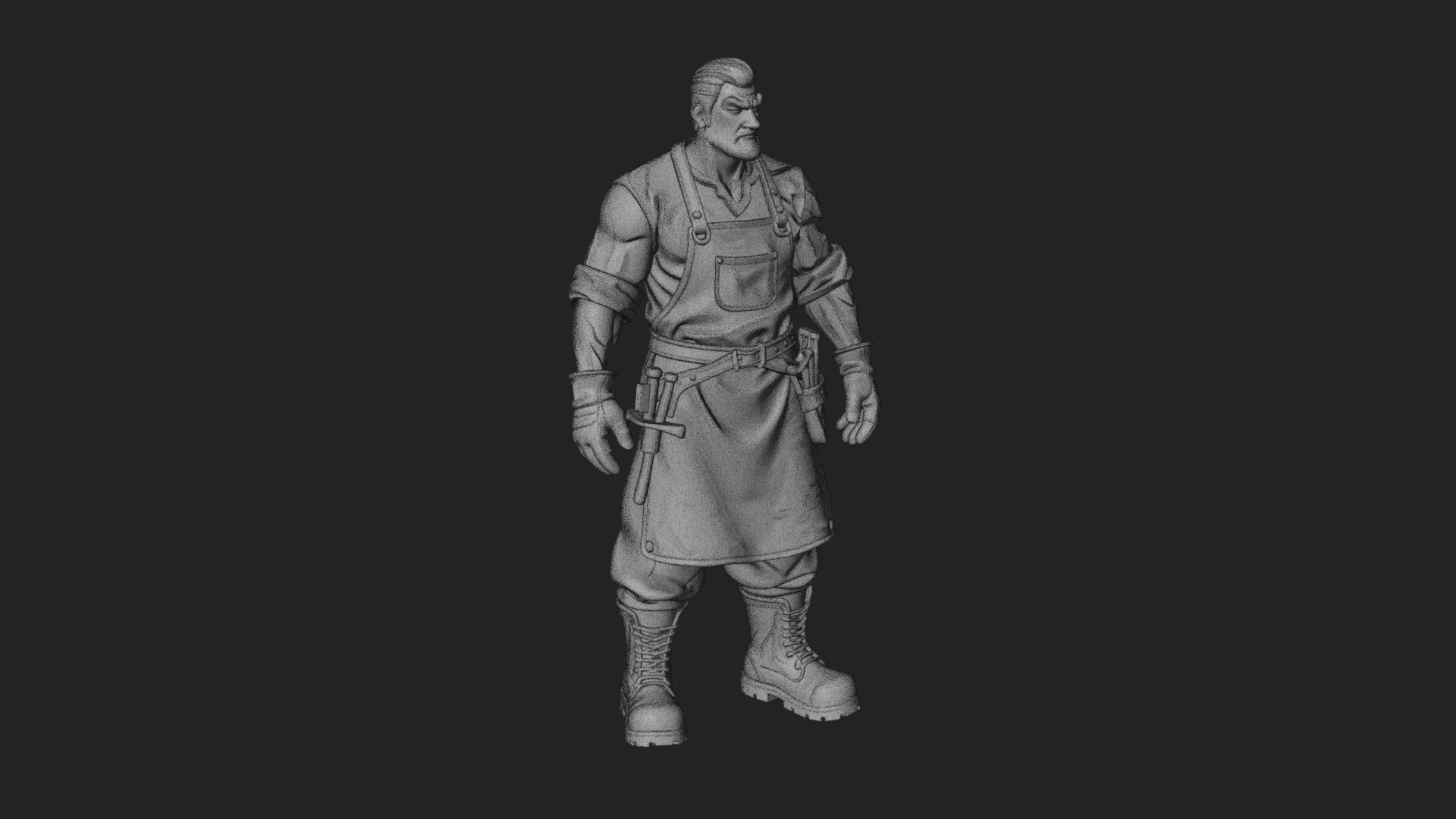 Blacksmith Man Statue Design 17 3D Print Model 3D Model