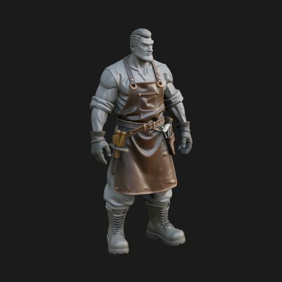 Blacksmith Man Statue Design 17 3D Print Model