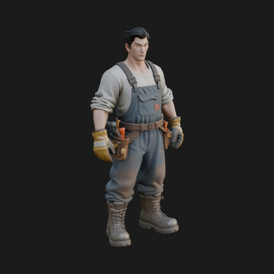 Blacksmith Man Statue Design 18 3D Print Model