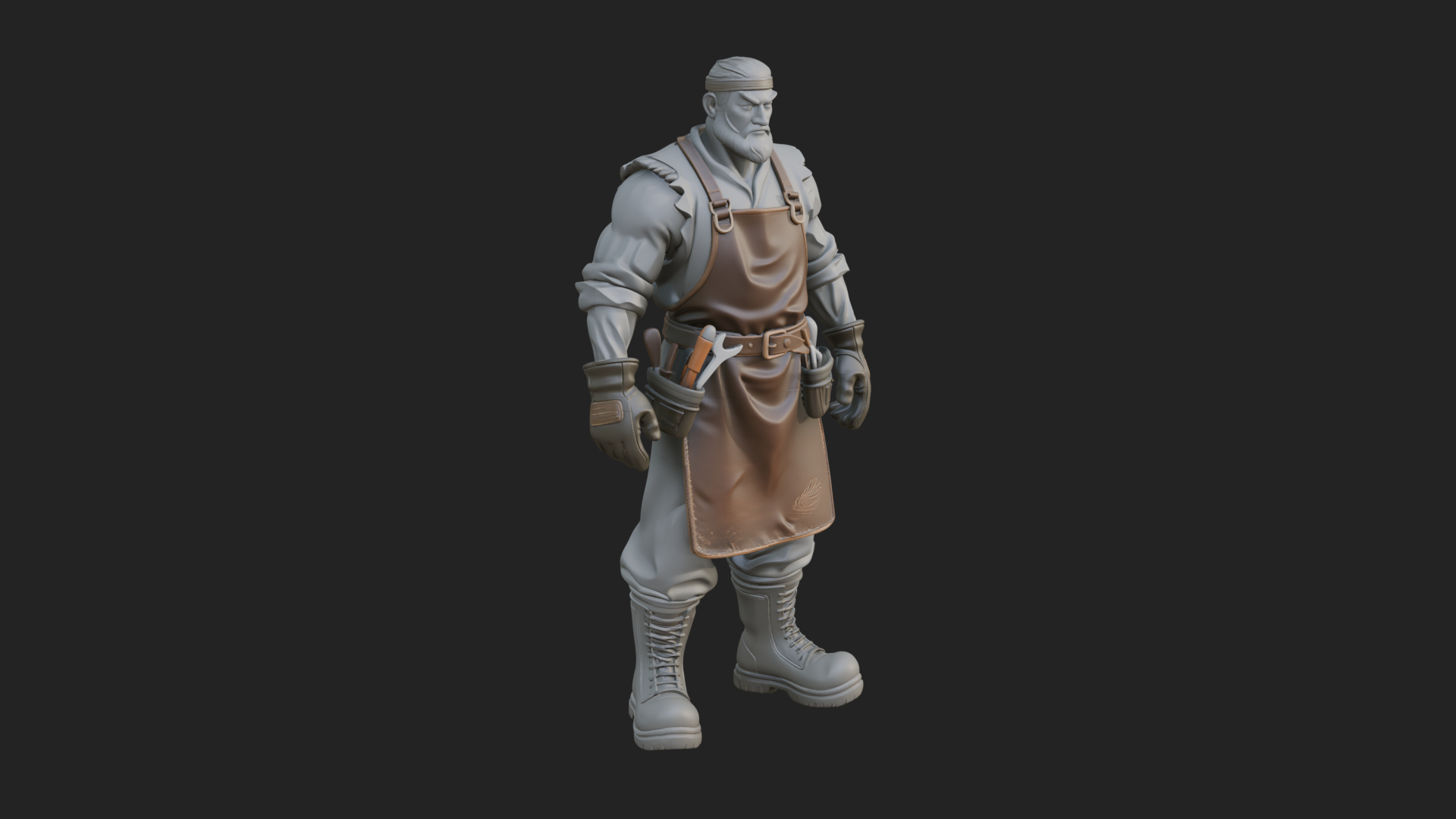 Blacksmith Man Statue Design 19 3D Print Model 3D Model
