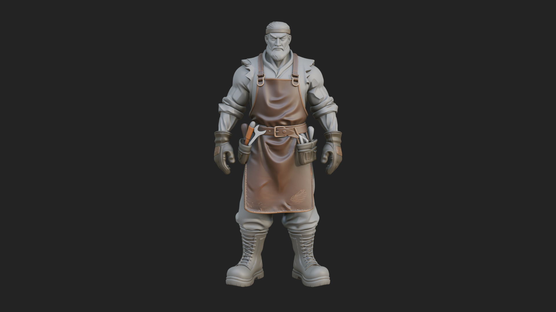 Blacksmith Man Statue Design 19 3D Print Model 3D Model