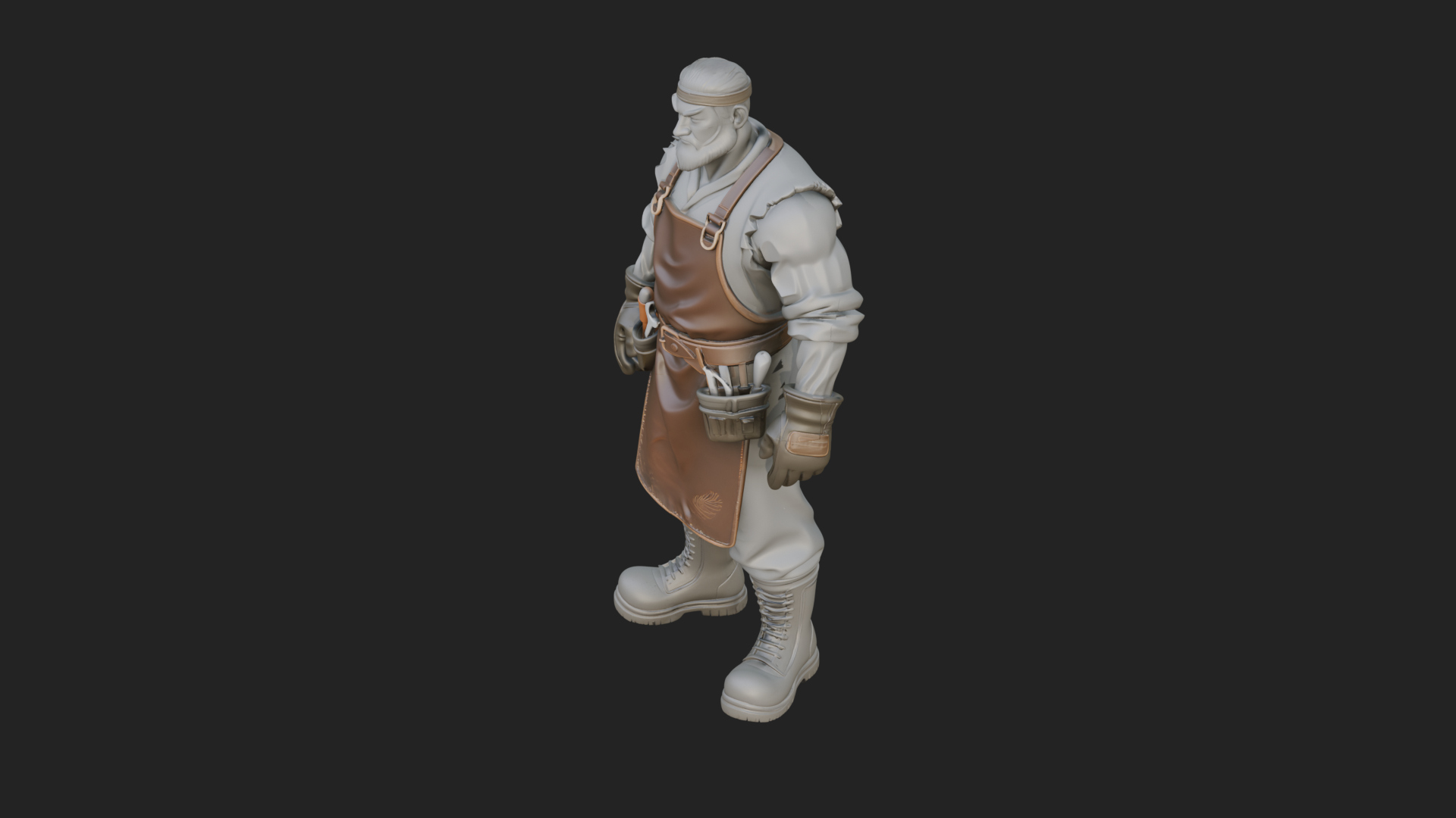 Blacksmith Man Statue Design 19 3D Print Model 3D Model