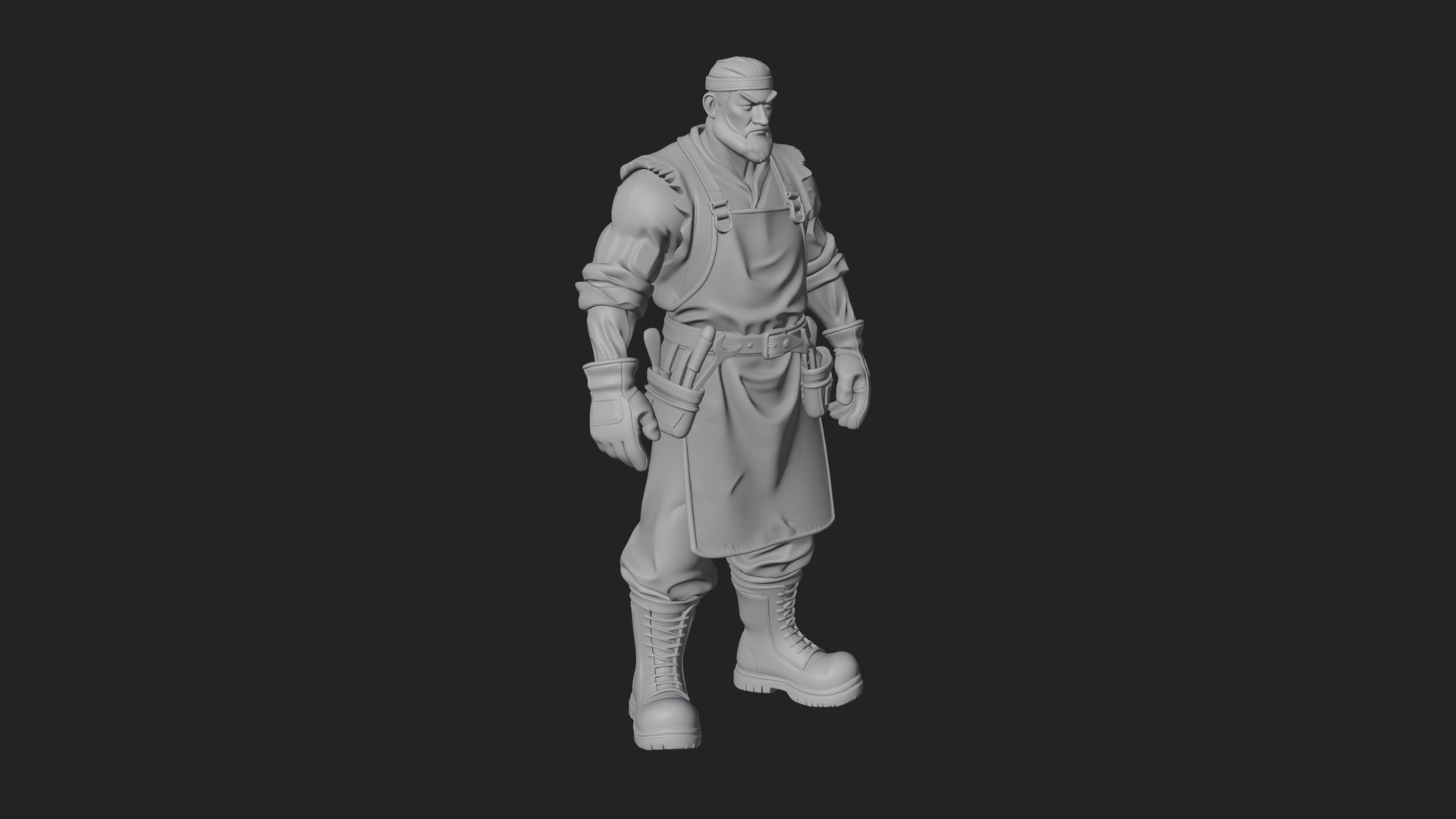 Blacksmith Man Statue Design 19 3D Print Model 3D Model
