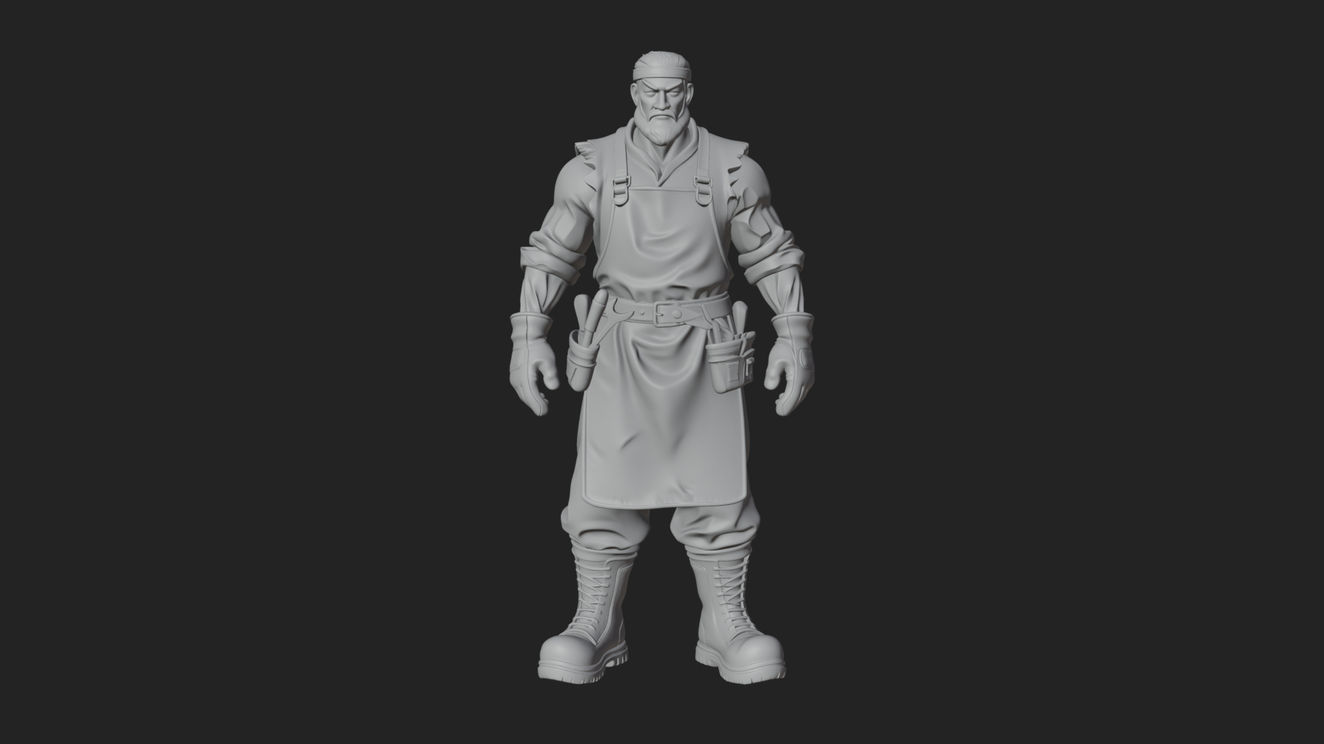 Blacksmith Man Statue Design 19 3D Print Model 3D Model