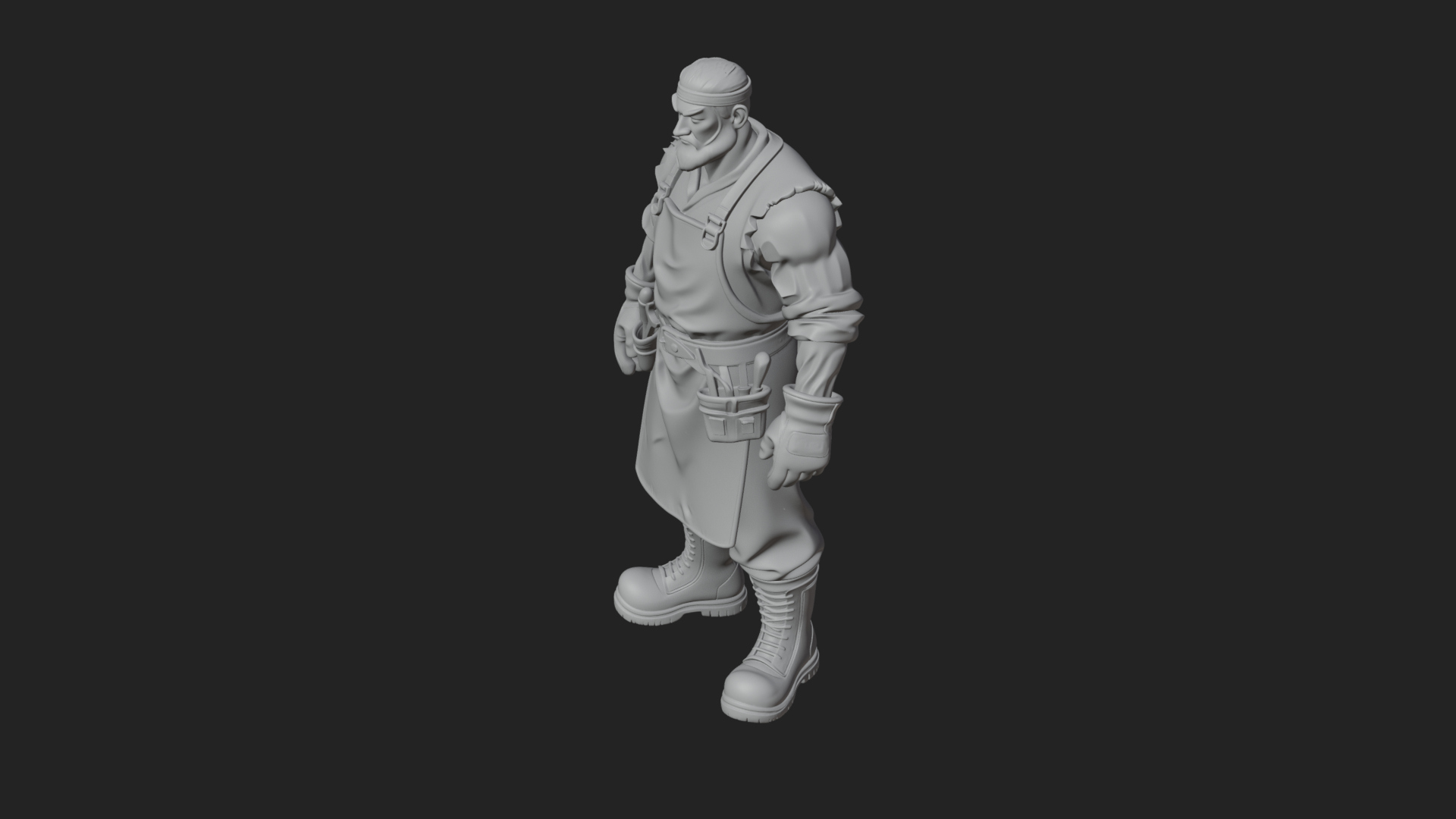 Blacksmith Man Statue Design 19 3D Print Model 3D Model