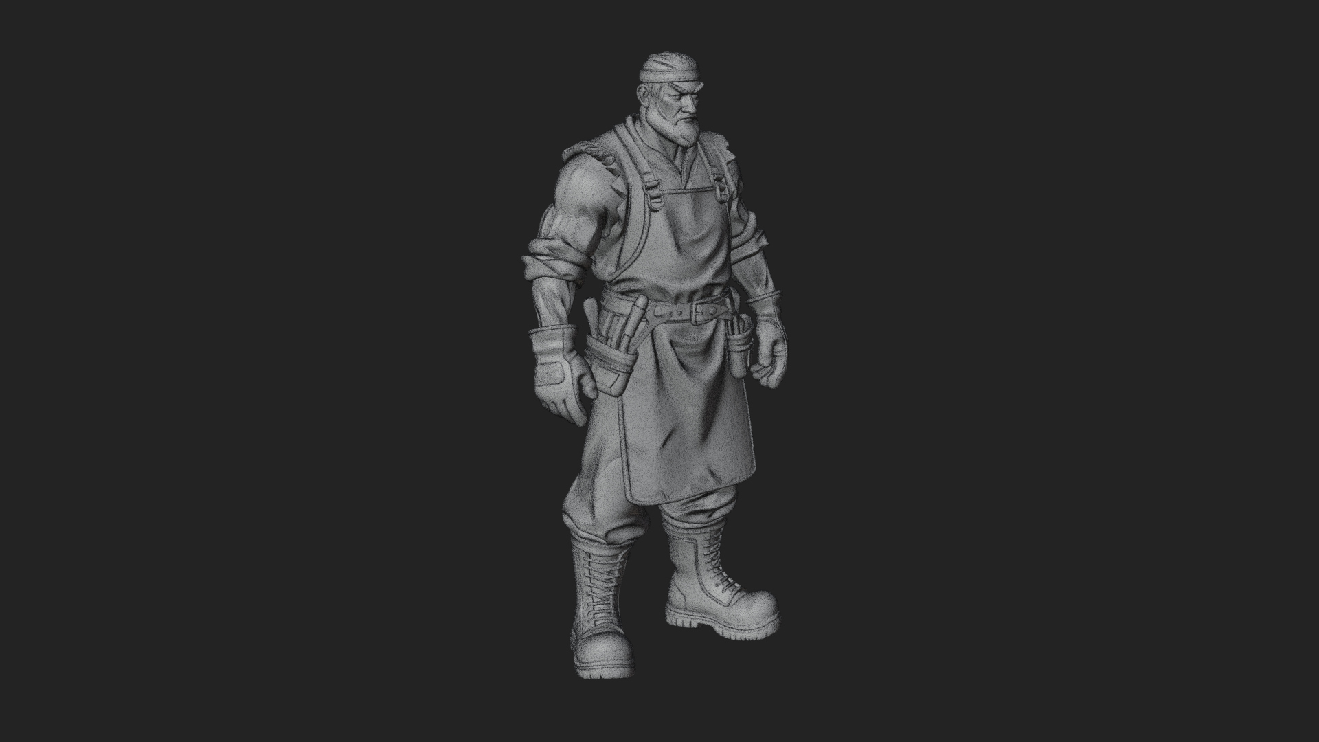 Blacksmith Man Statue Design 19 3D Print Model 3D Model