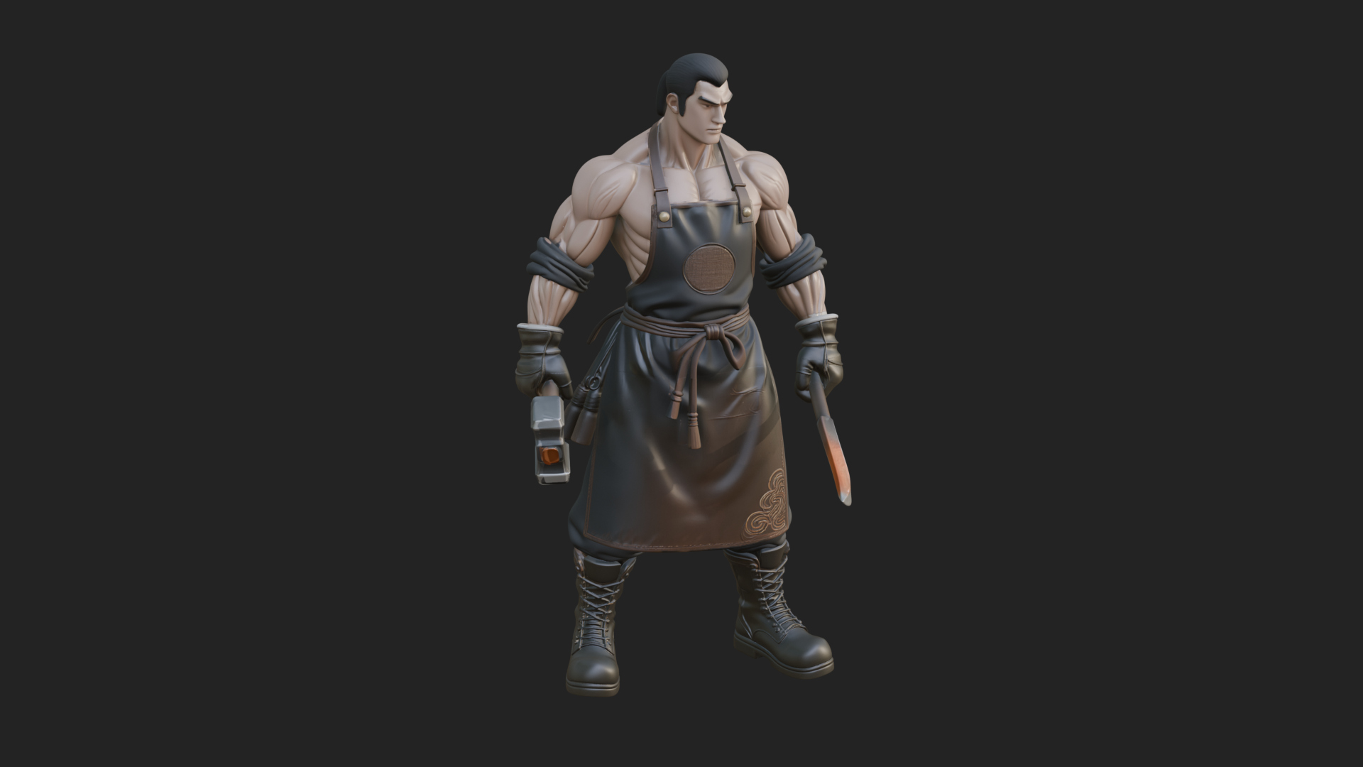 Blacksmith Man Statue Design 20 3D Print Model 3D Model