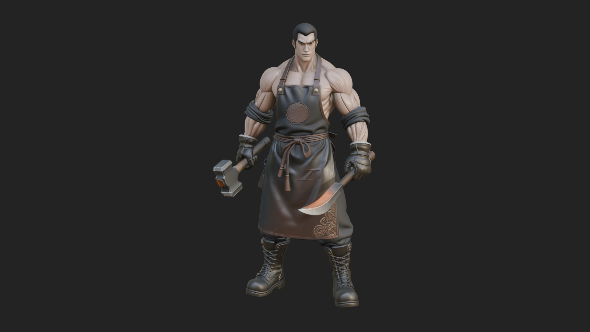 Blacksmith Man Statue Design 20 3D Print Model 3D Model