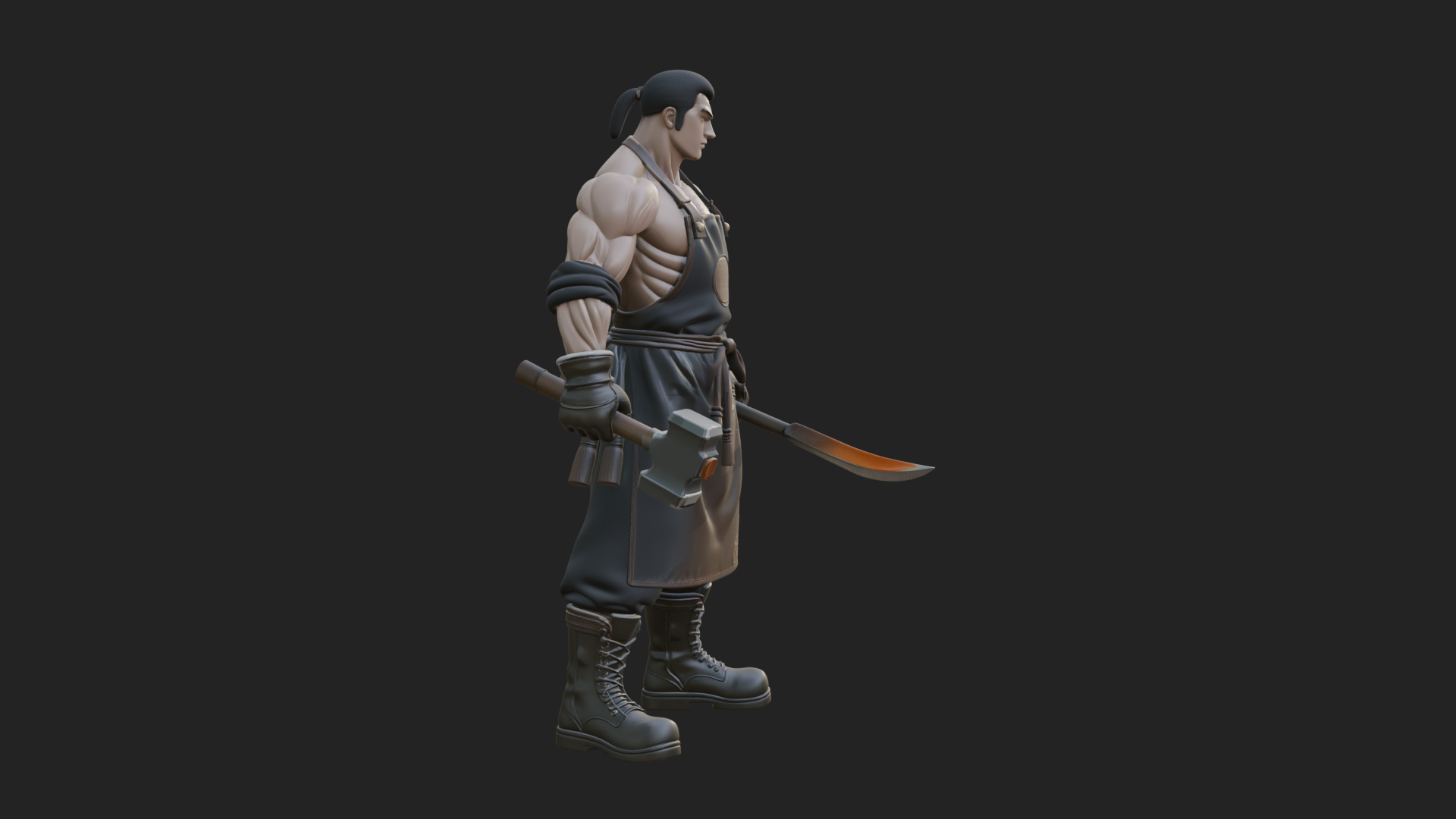 Blacksmith Man Statue Design 20 3D Print Model 3D Model