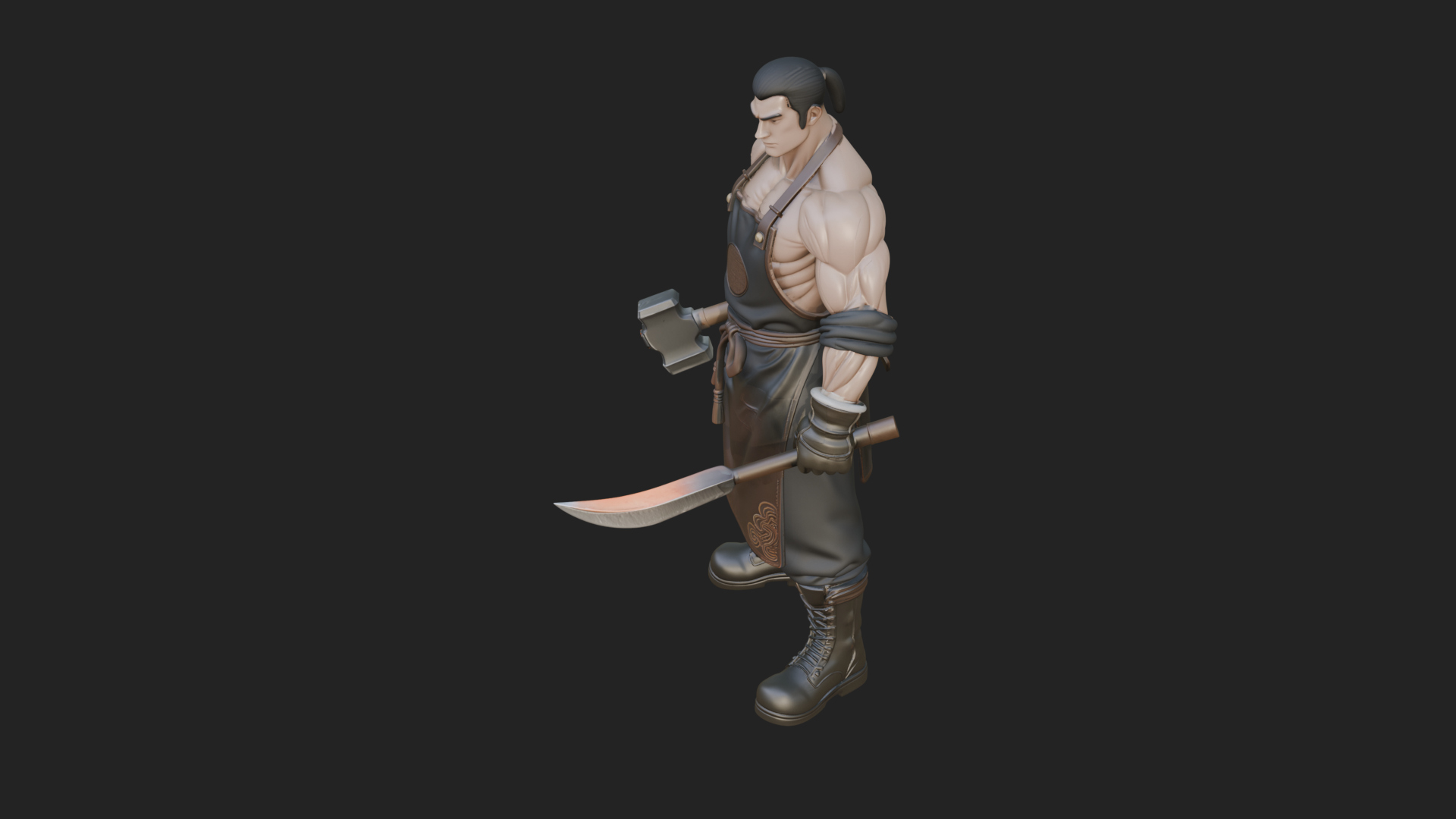Blacksmith Man Statue Design 20 3D Print Model 3D Model