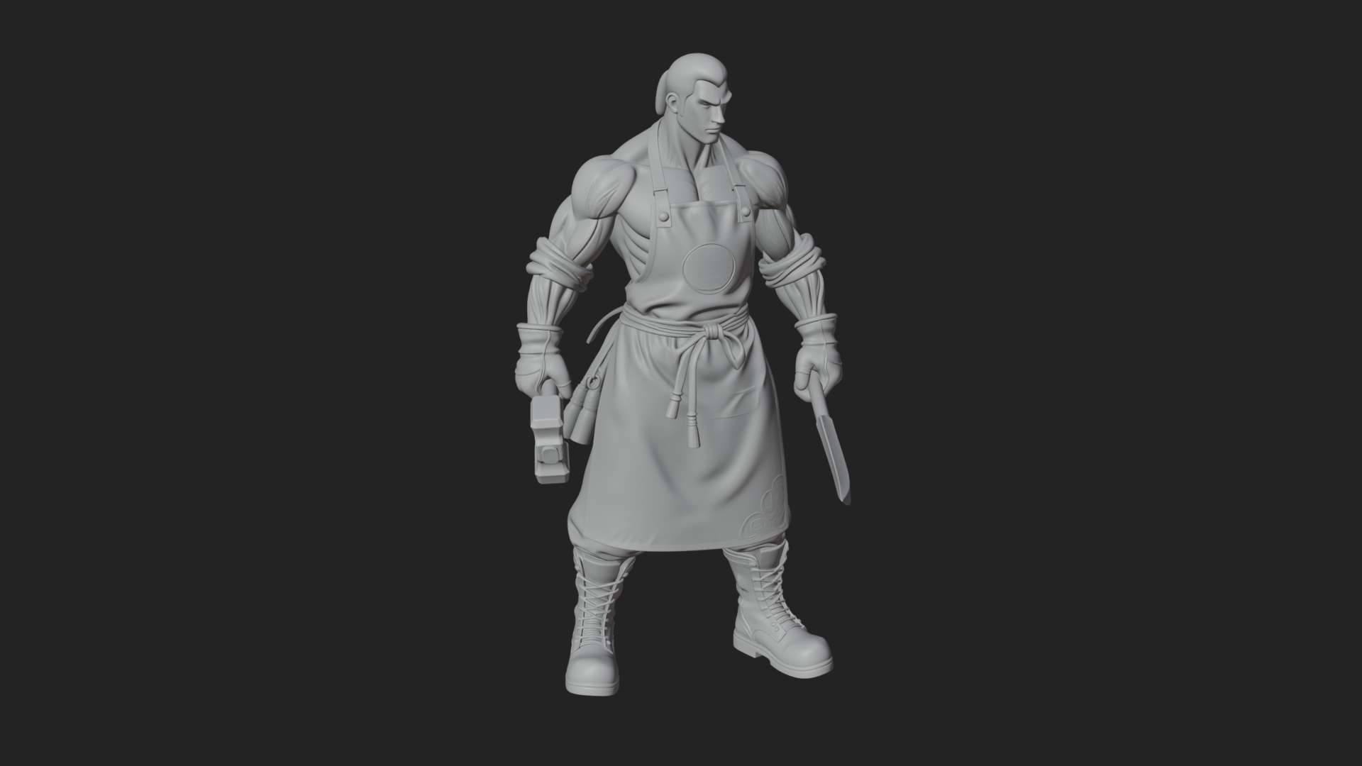 Blacksmith Man Statue Design 20 3D Print Model 3D Model