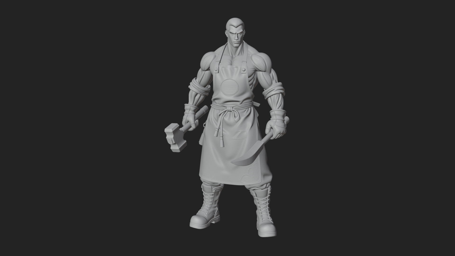 Blacksmith Man Statue Design 20 3D Print Model 3D Model