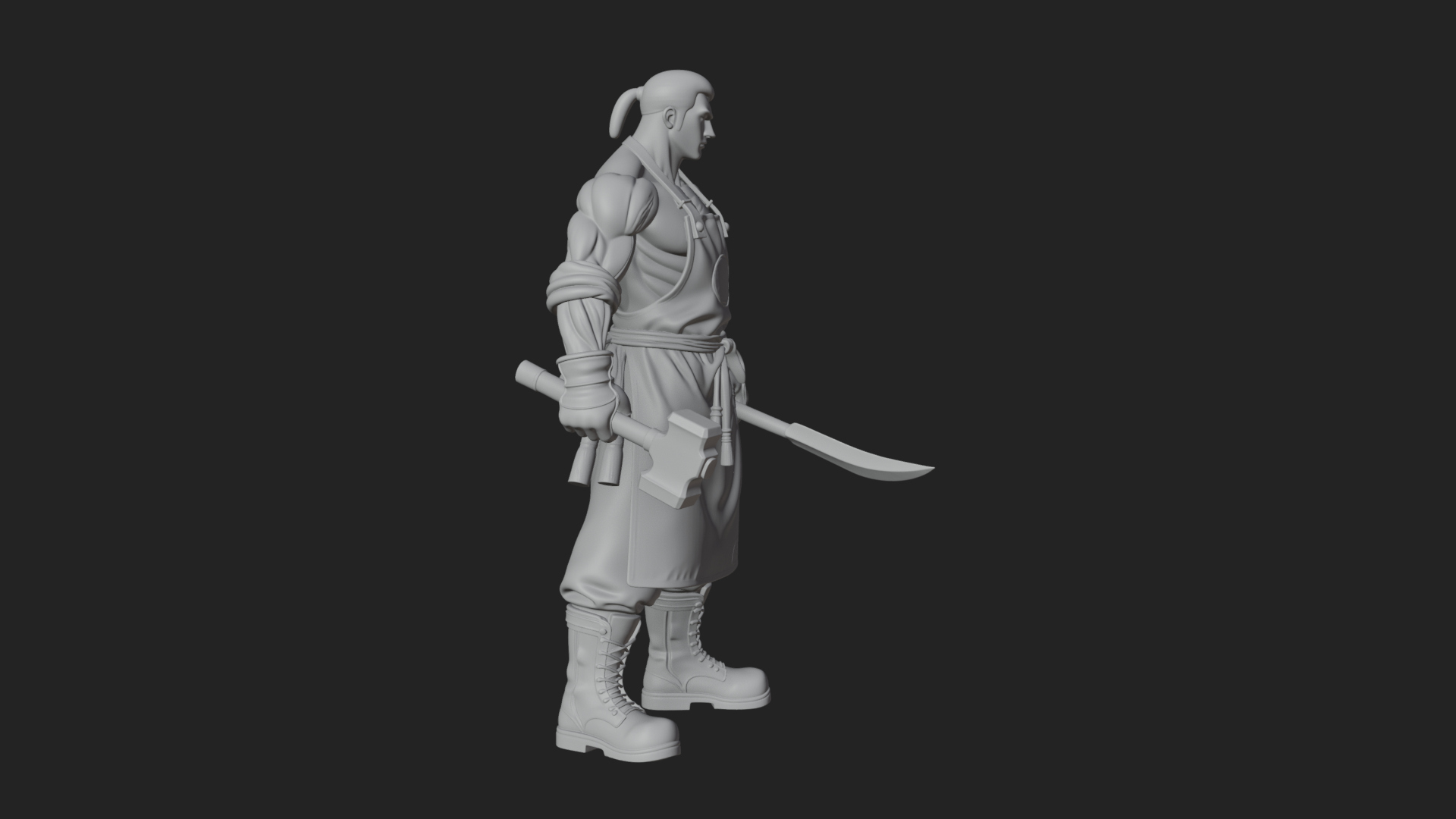 Blacksmith Man Statue Design 20 3D Print Model 3D Model