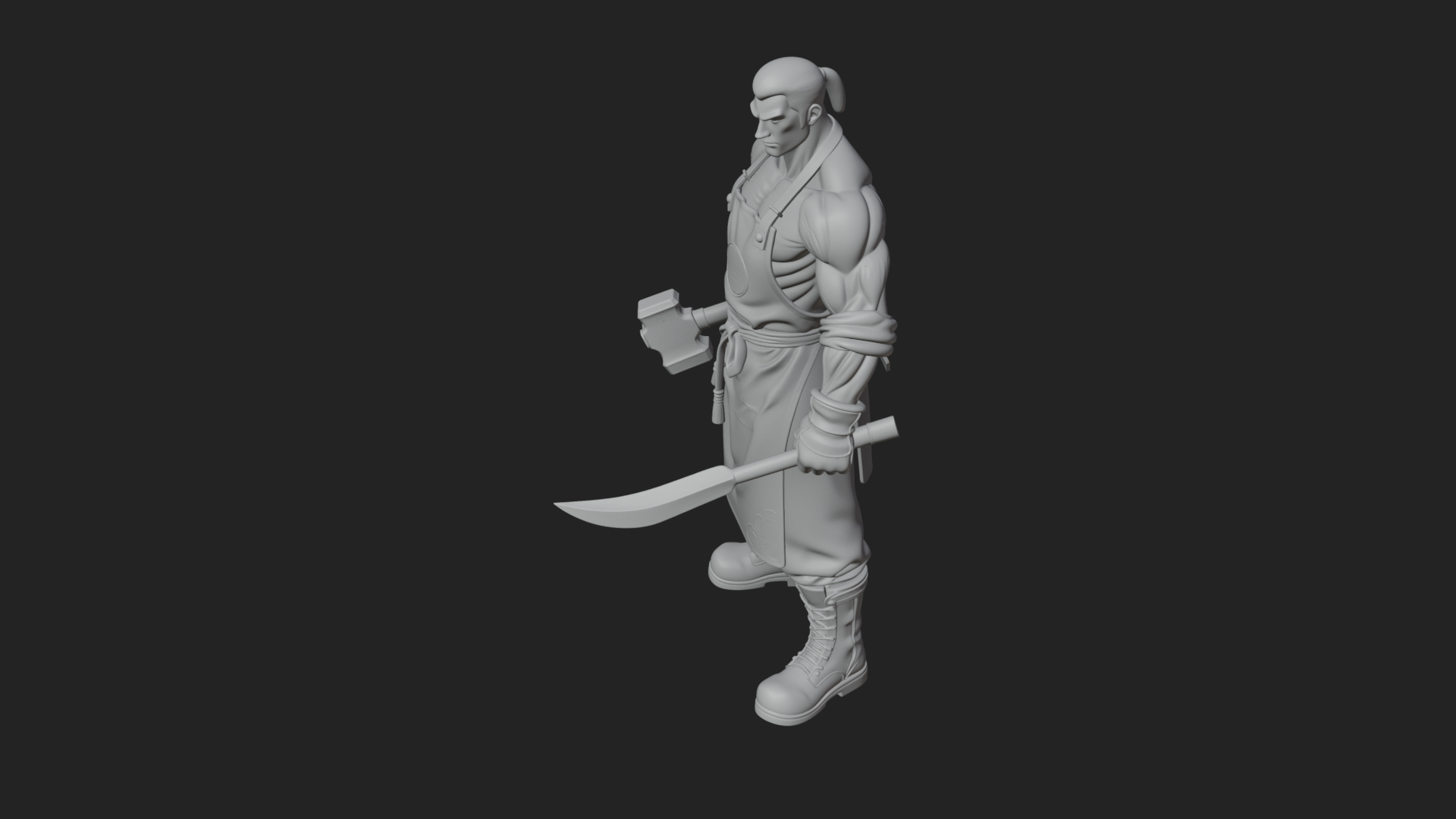 Blacksmith Man Statue Design 20 3D Print Model 3D Model