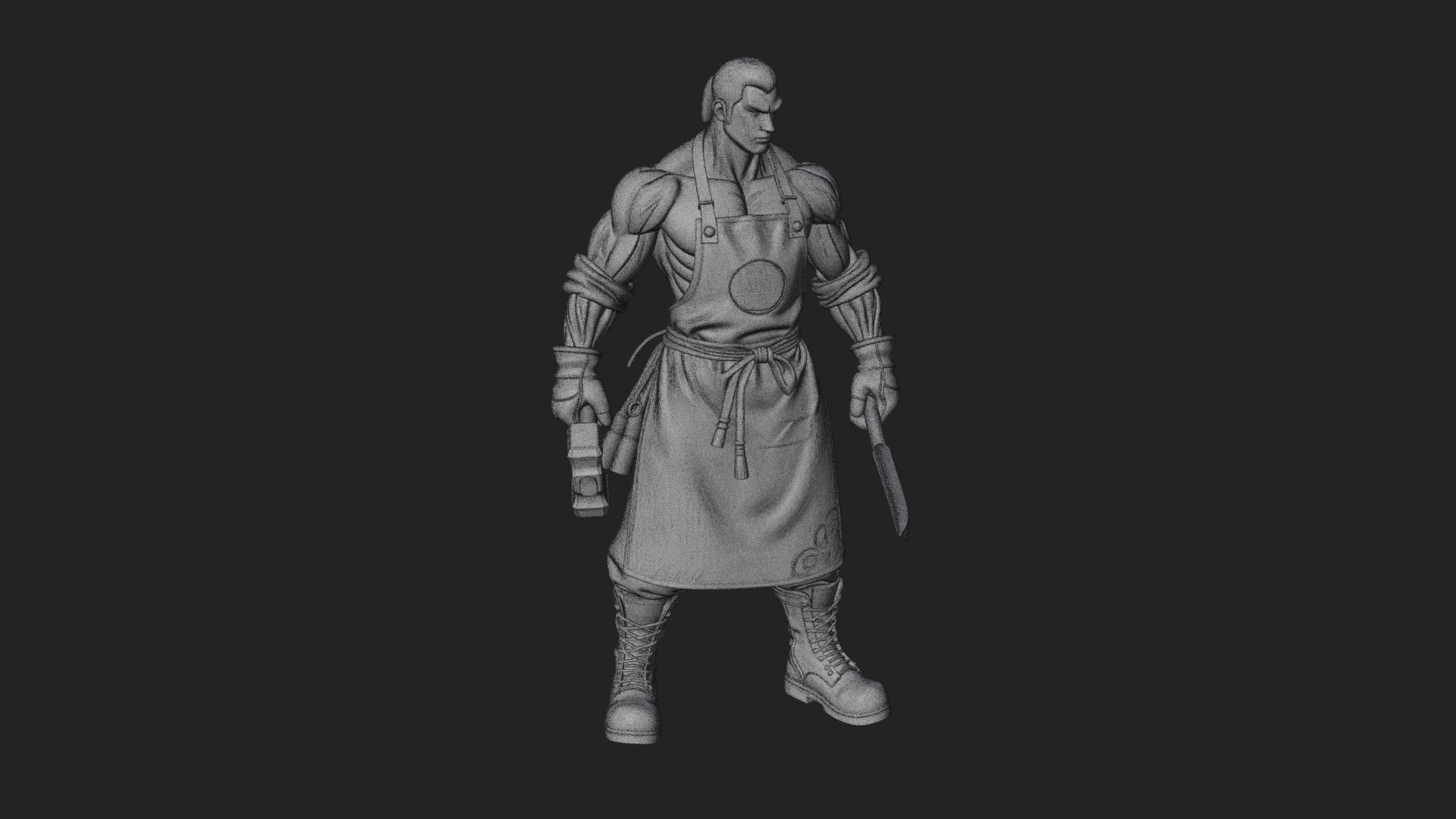 Blacksmith Man Statue Design 20 3D Print Model 3D Model