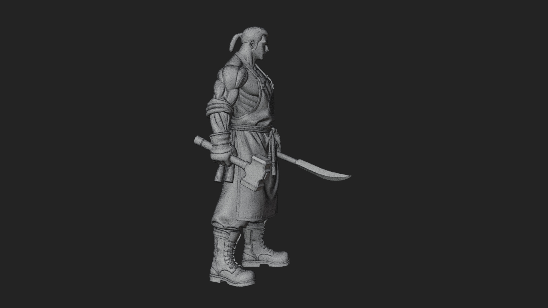 Blacksmith Man Statue Design 20 3D Print Model 3D Model