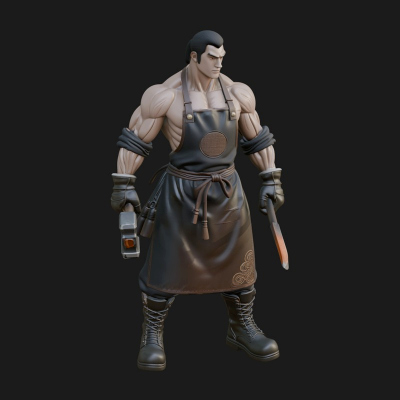 Blacksmith Man Statue Design 20 3D Print Model