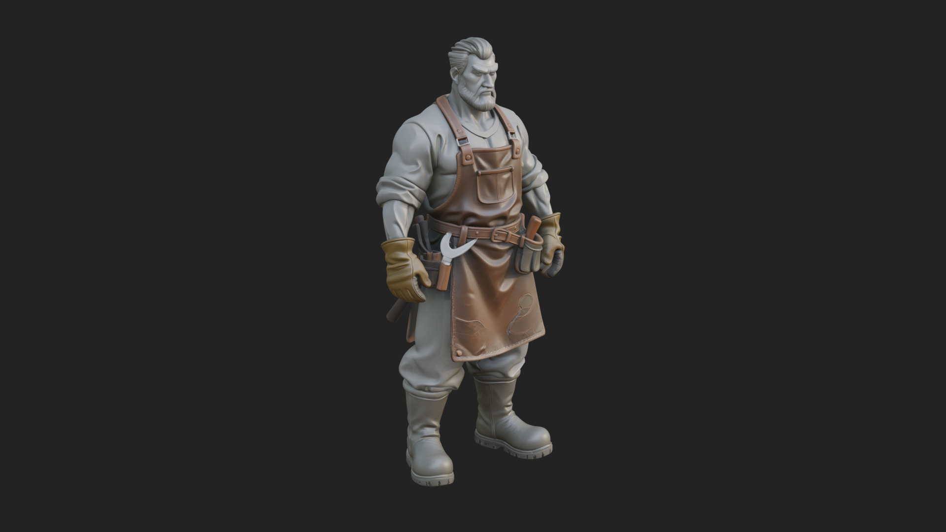 Blacksmith Man Statue Design 21 3D Print Model 3D Model