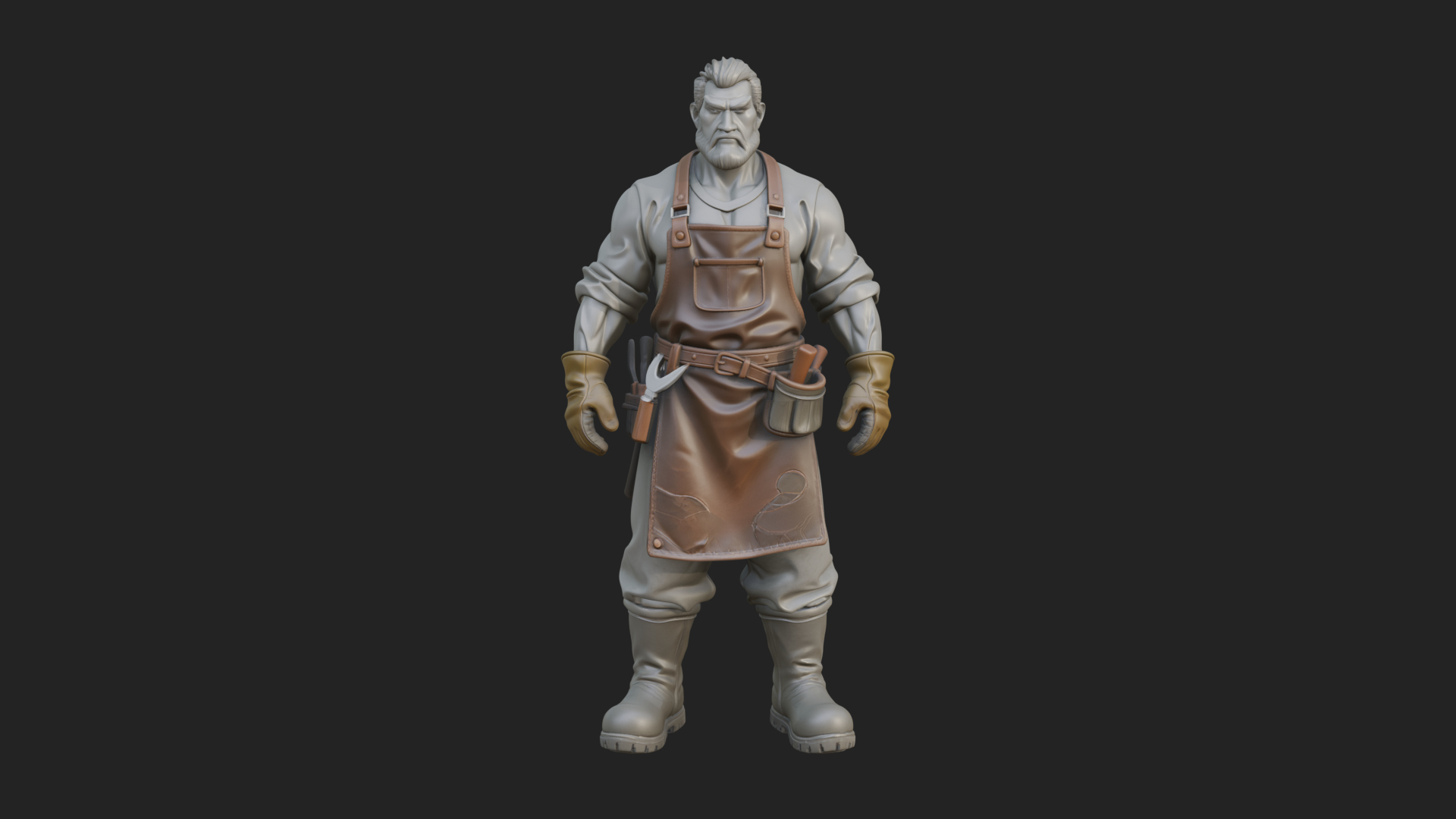 Blacksmith Man Statue Design 21 3D Print Model 3D Model