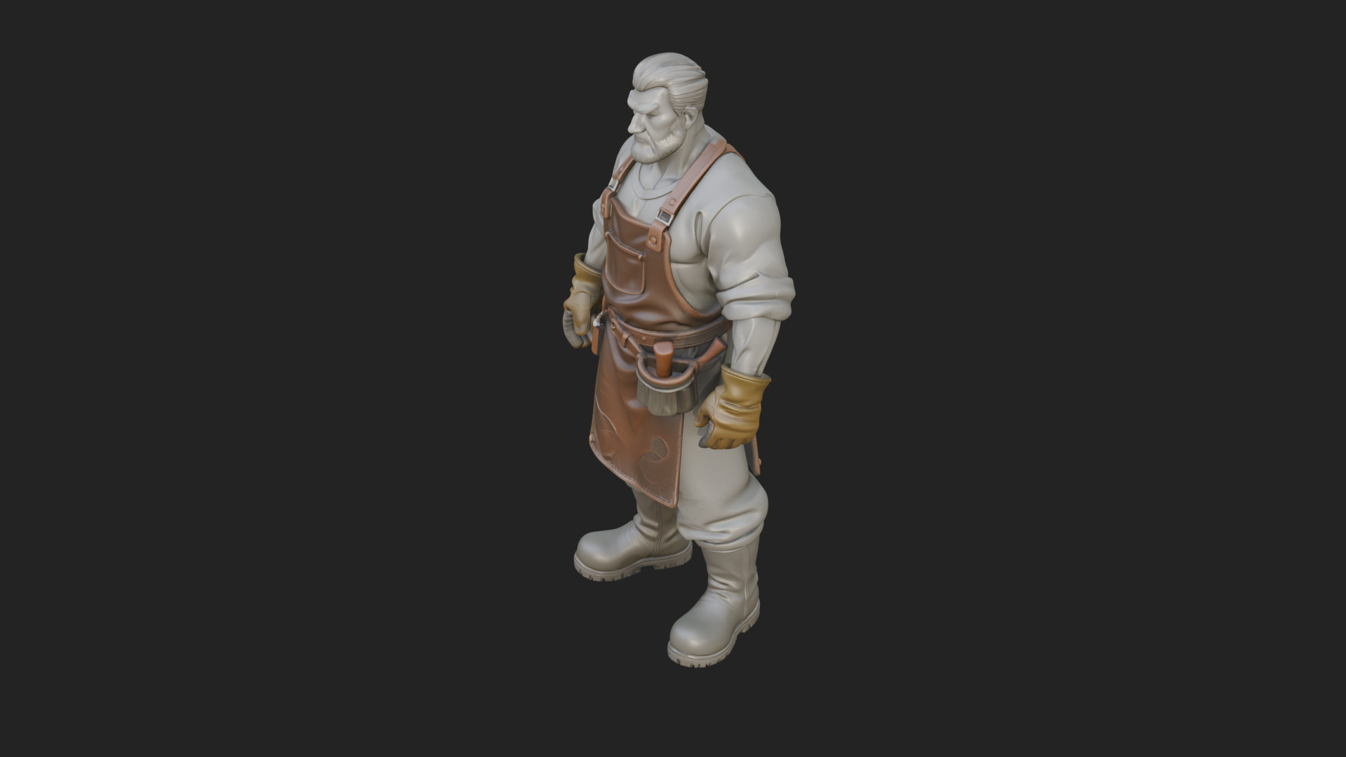 Blacksmith Man Statue Design 21 3D Print Model 3D Model